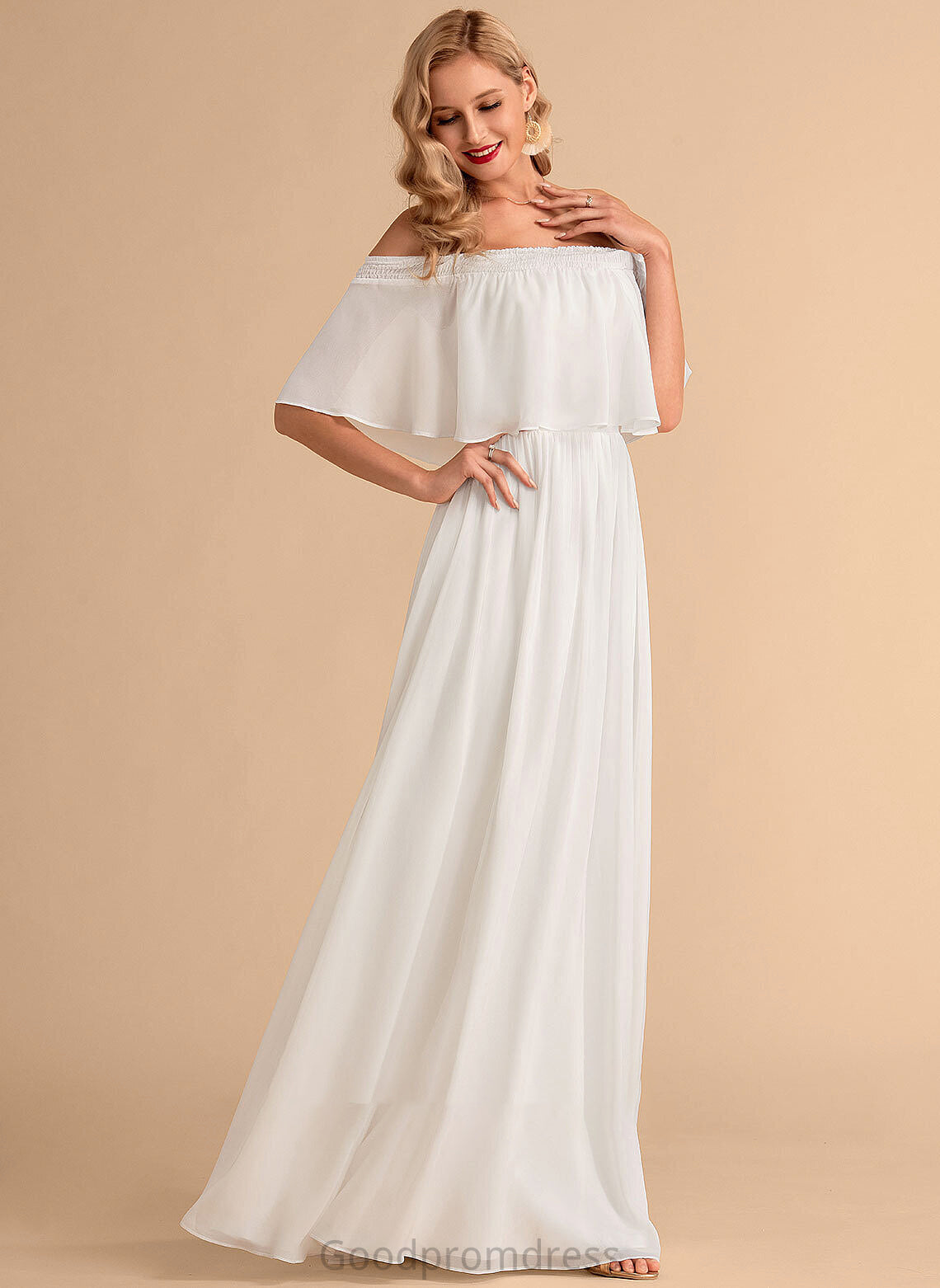 Dress Split Chiffon Front Wedding Dresses A-Line Wedding Haven Floor-Length With