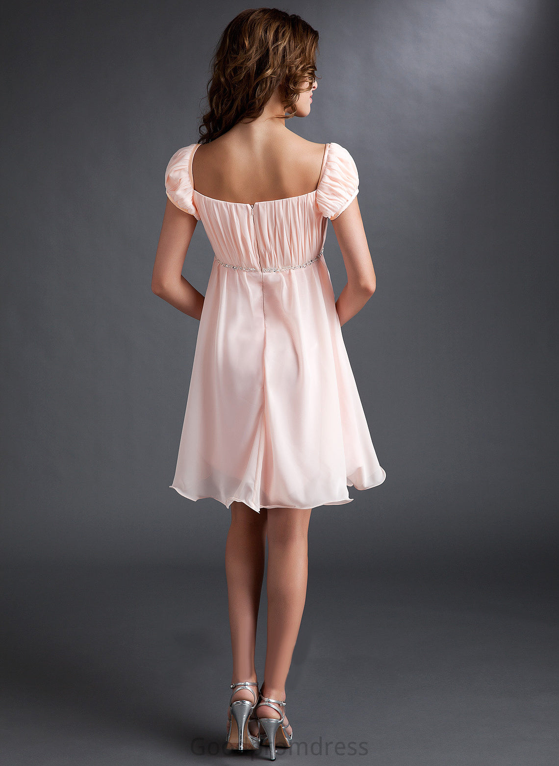 With Short/Mini Chiffon Homecoming Square Homecoming Dresses Neckline Bow(s) Dress Dayanara A-Line Ruffle Beading