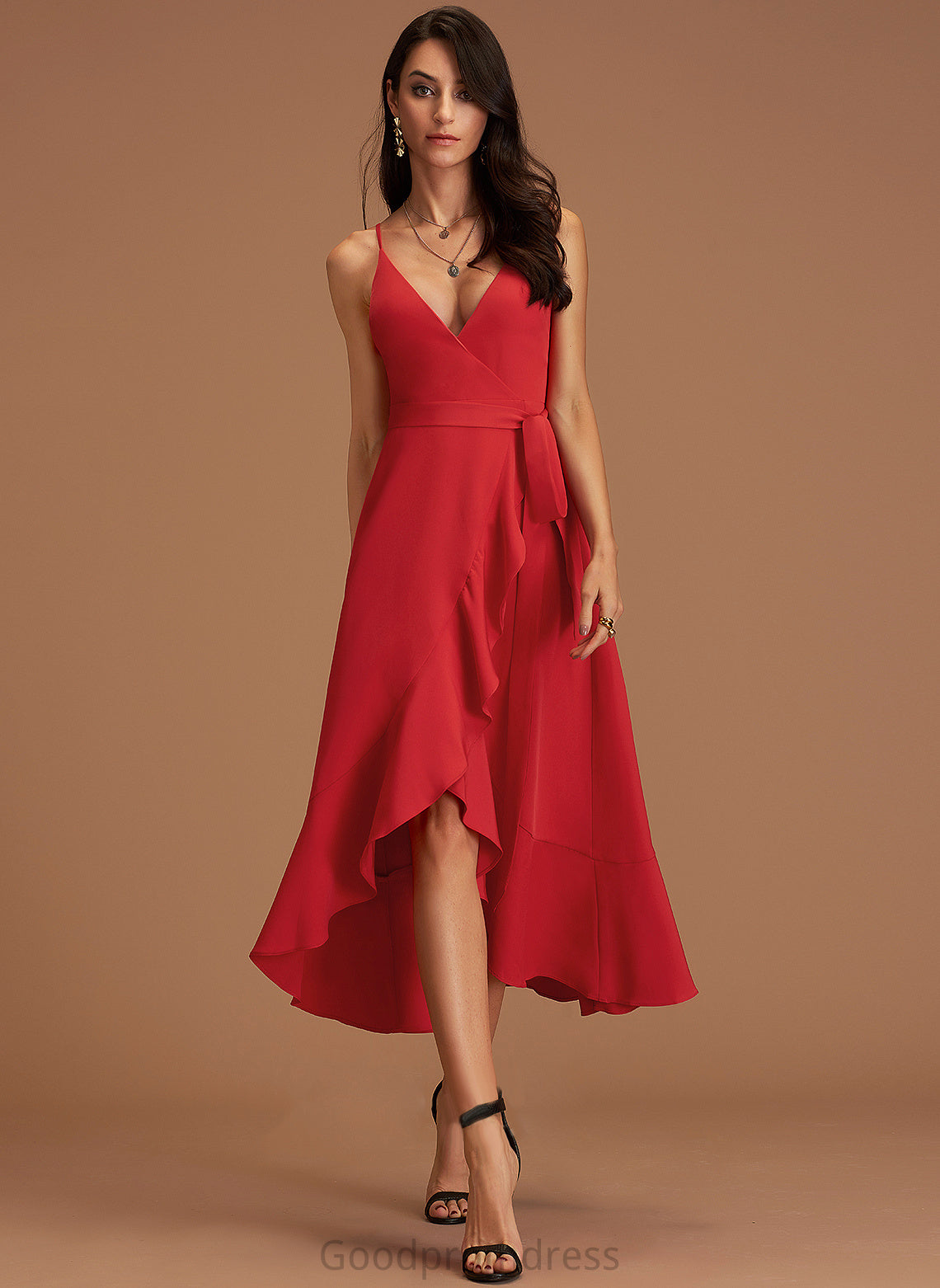 V-Neck A-line Formal Dresses Stretch Dresses Ashanti Crepe