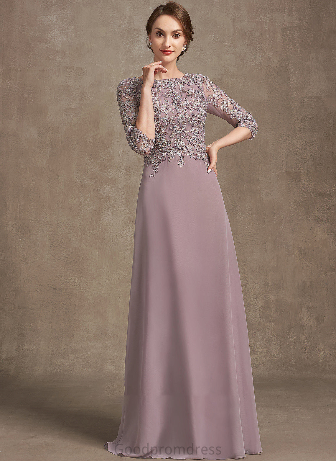 the A-Line Lace Rosemary of Dress Mother Mother of the Bride Dresses Scoop Chiffon Neck Bride Floor-Length