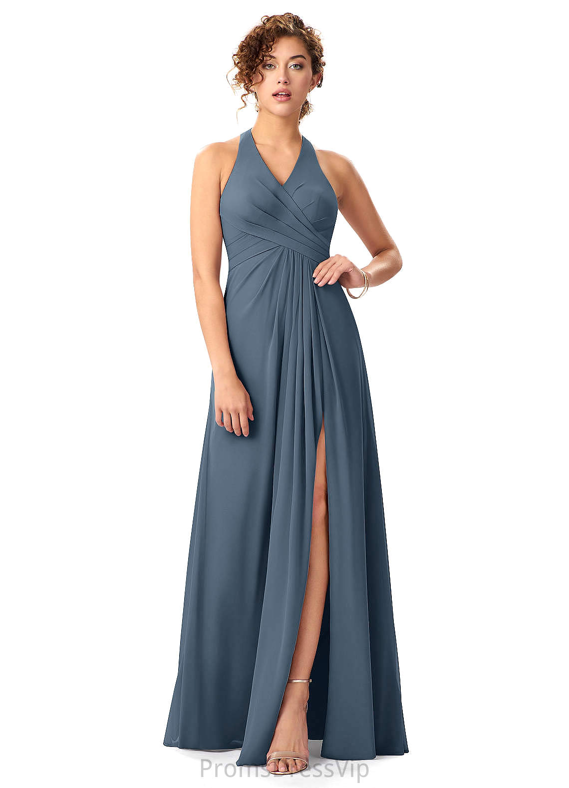 Haleigh Floor Length Natural Waist Sleeveless Straps A-Line/Princess Bridesmaid Dresses