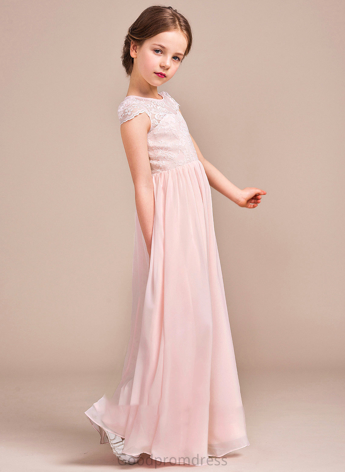 A-LineScoopNeckFloor-LengthChiffonLaceJuniorBridesmaidDress#81155 Alaina Junior Bridesmaid Dresses