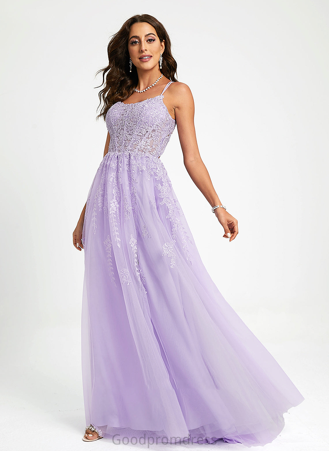 Neck Train Lace Sequins Sweep Tulle Scoop With Ball-Gown/Princess Prom Dresses Karissa