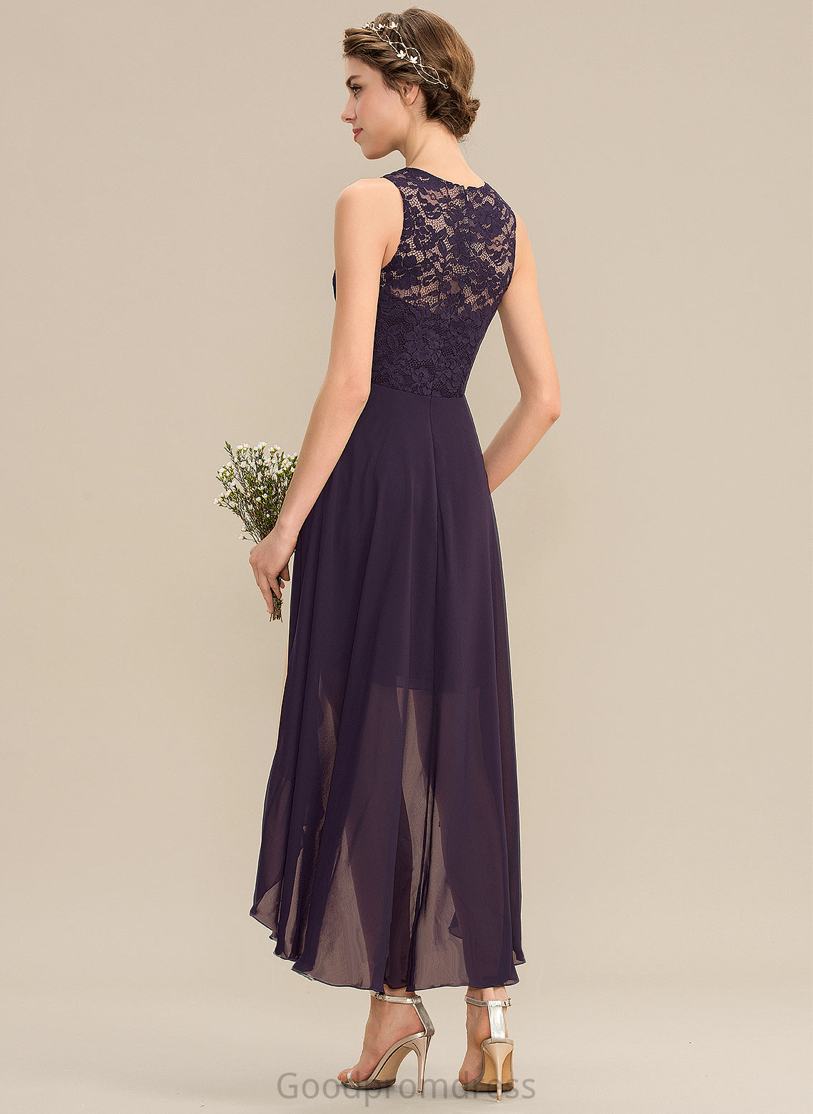 A-Line Straps Silhouette Asymmetrical Neckline Lace Length ScoopNeck Fabric Brisa Scoop A-Line/Princess Bridesmaid Dresses