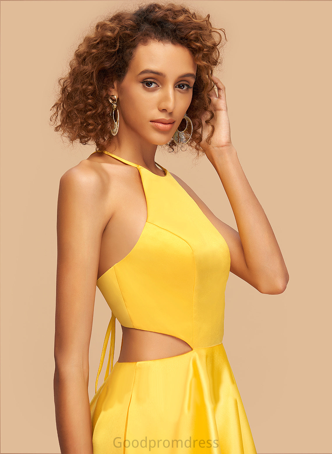 Homecoming Satin A-Line Short/Mini Homecoming Dresses Dress Scoop Neck Michaela