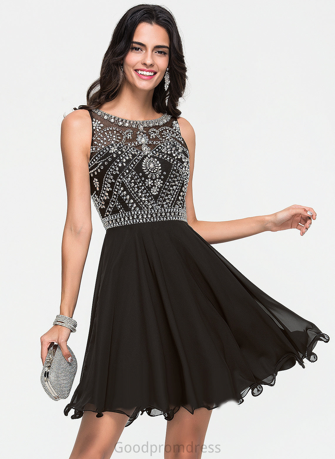 Scoop Homecoming Dresses Neck Homecoming Short/Mini With Sequins Chiffon Beading Norah Dress A-Line