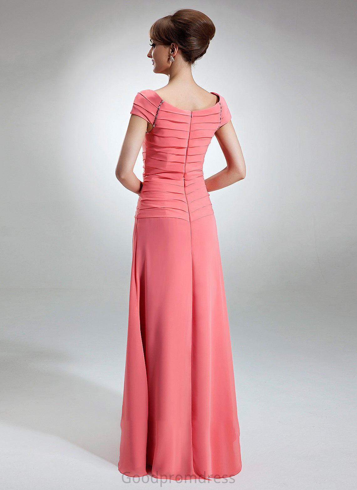 Jamya Mother Floor-Length Ruffle Scoop the Beading Neck of Mother of the Bride Dresses With Dress Chiffon A-Line Bride