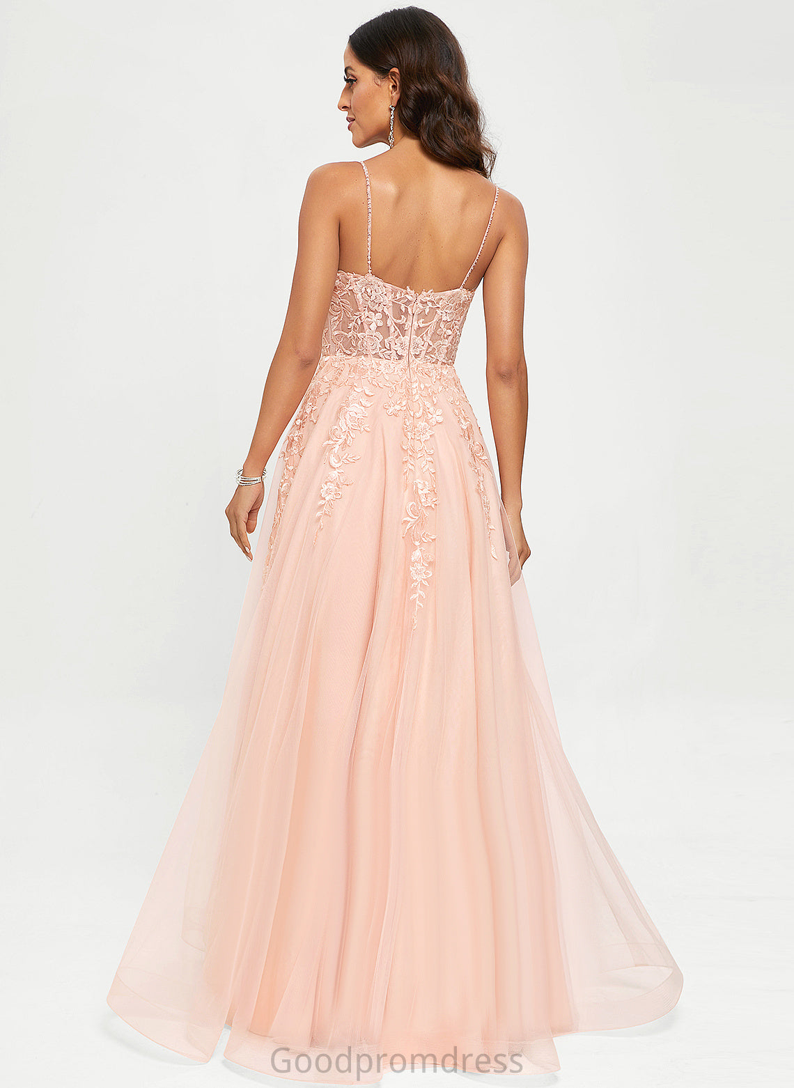 Lace Tulle Prom Dresses Sequins With Floor-Length A-Line Scoop Cameron