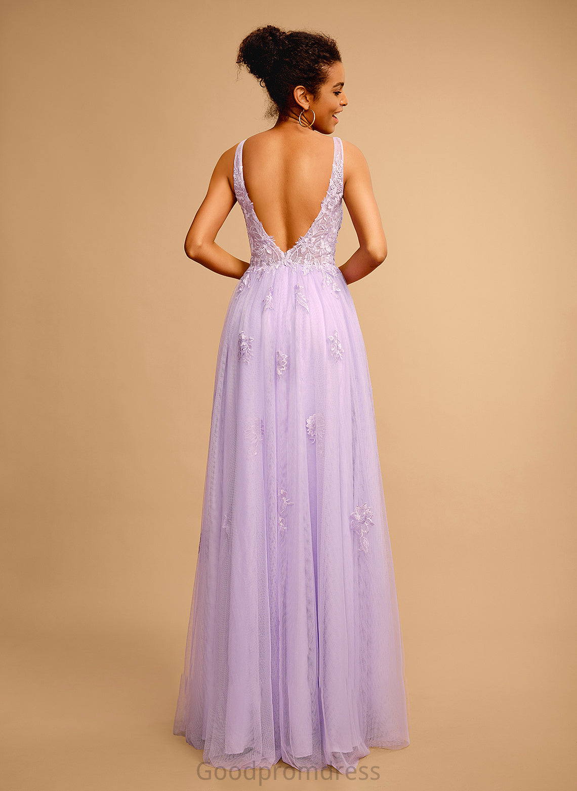 Prom Dresses Campbell V-neck Lace With Tulle Floor-Length Ball-Gown/Princess