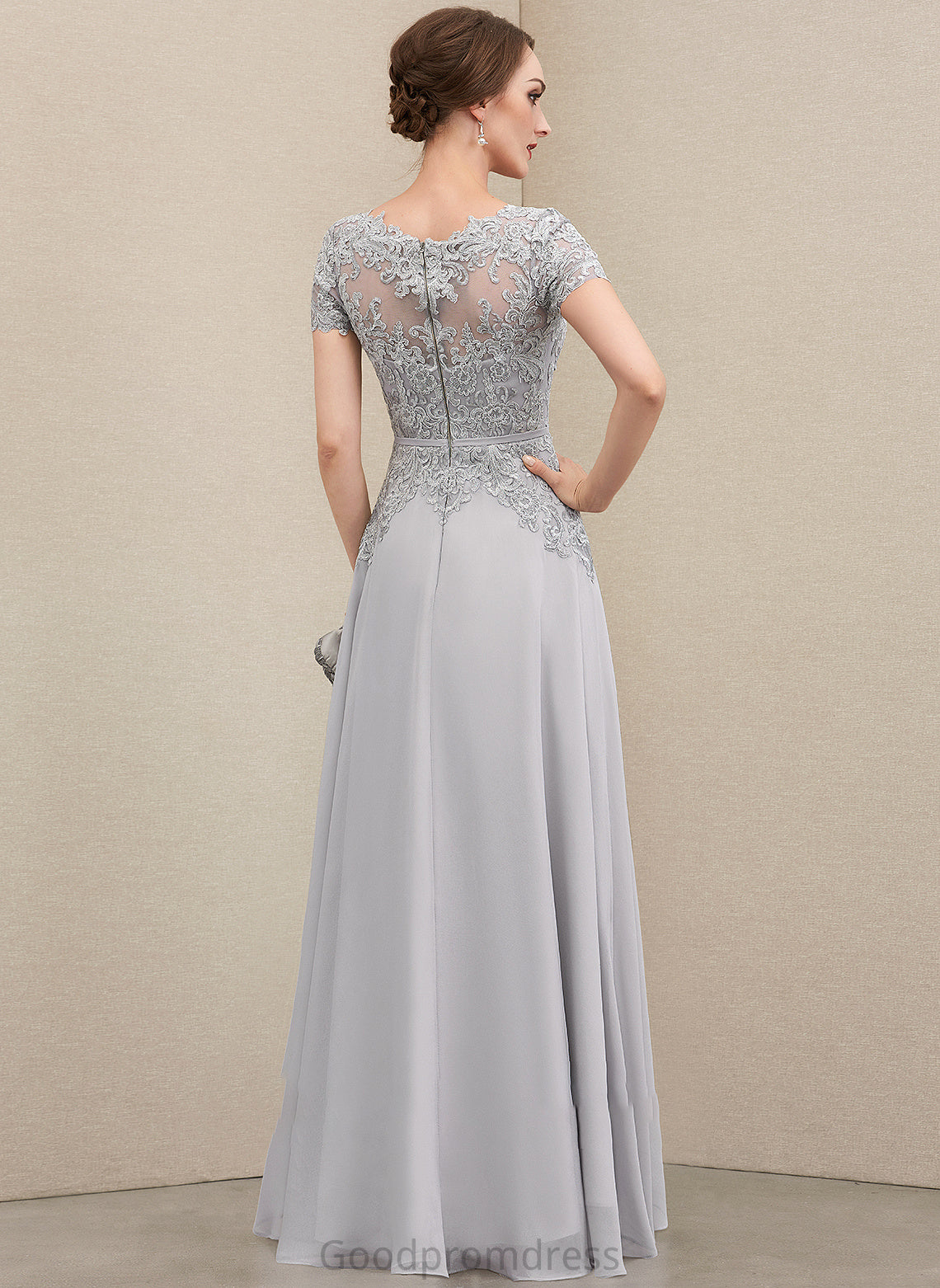 Chiffon of Lace Cheyenne A-Line Mother Floor-Length Dress With V-neck Mother of the Bride Dresses Bride the Sequins