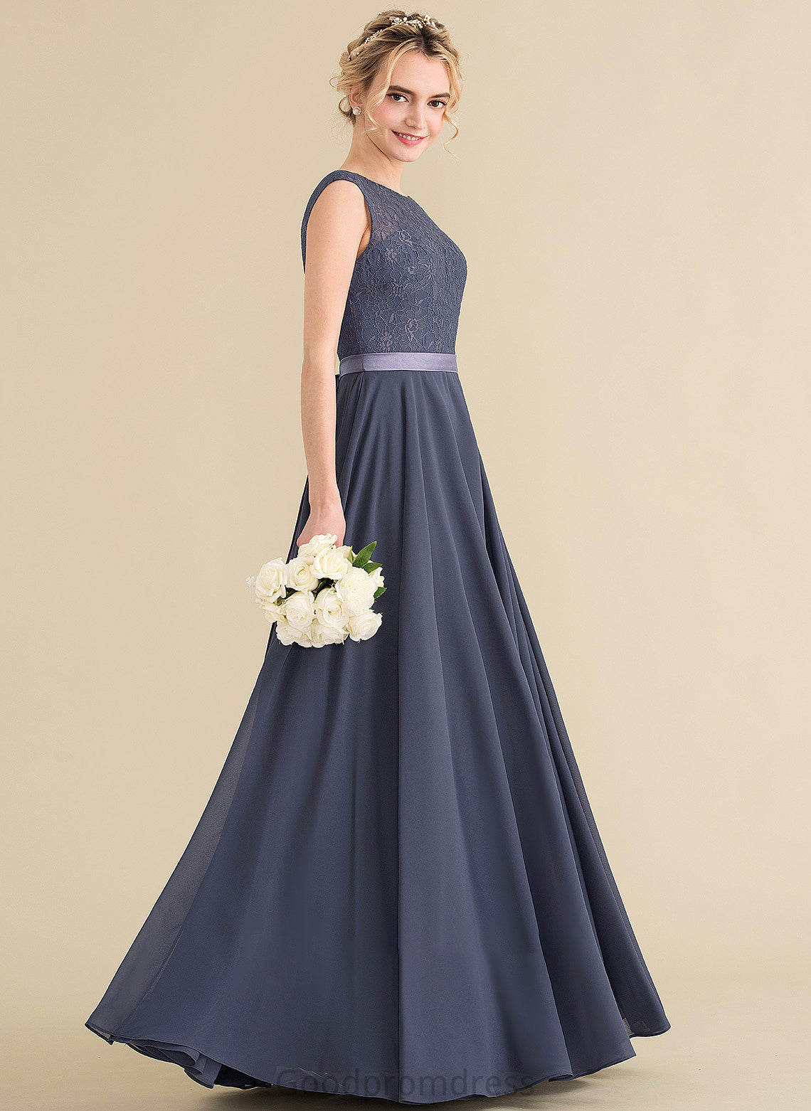 Length Neckline Floor-Length Fabric ScoopNeck A-Line Silhouette Bow(s) Embellishment Gillian Floor Length A-Line/Princess Bridesmaid Dresses