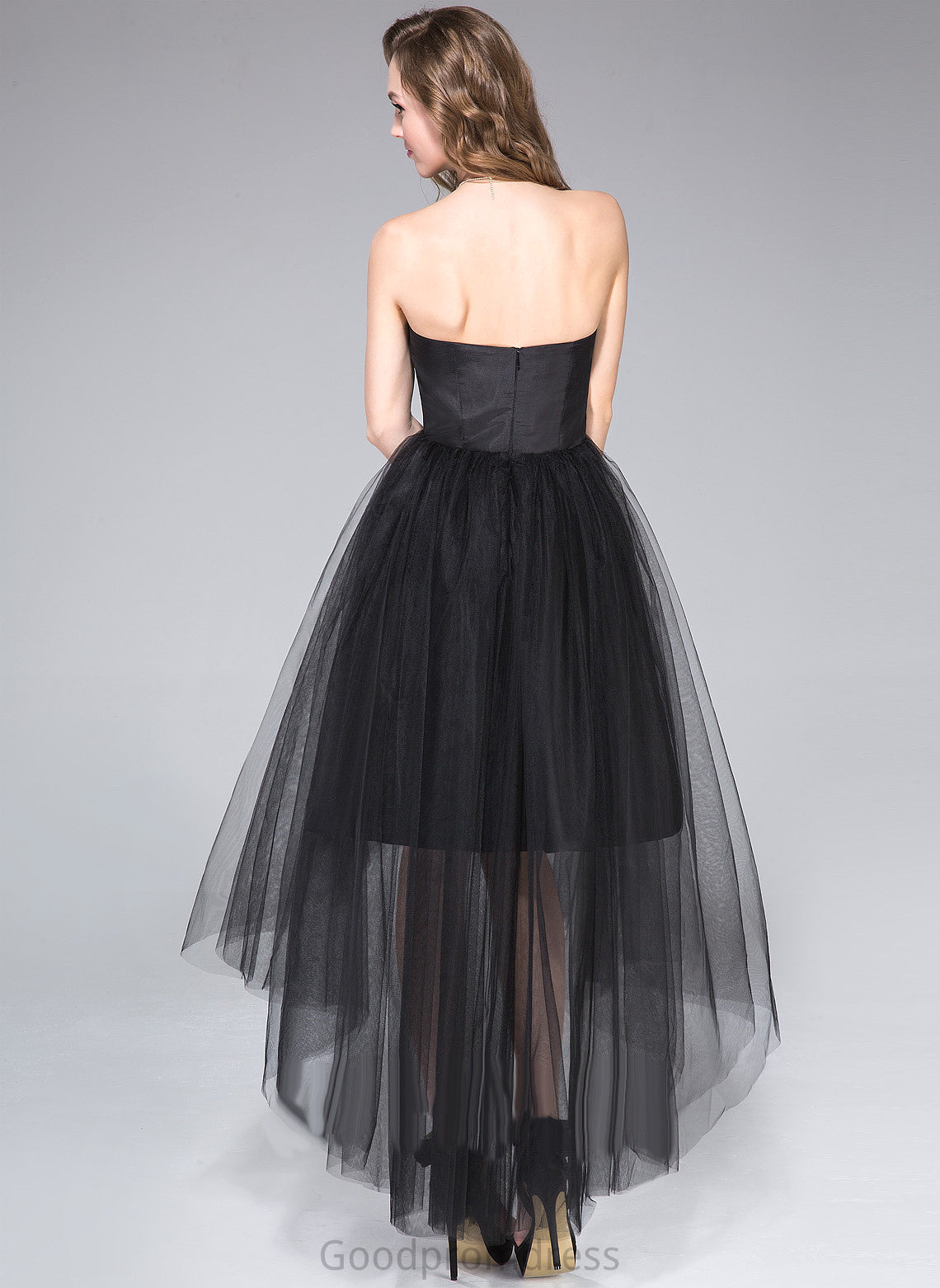 Strapless Kamryn Ruffle Asymmetrical Dress Homecoming With Taffeta Tulle A-Line Homecoming Dresses