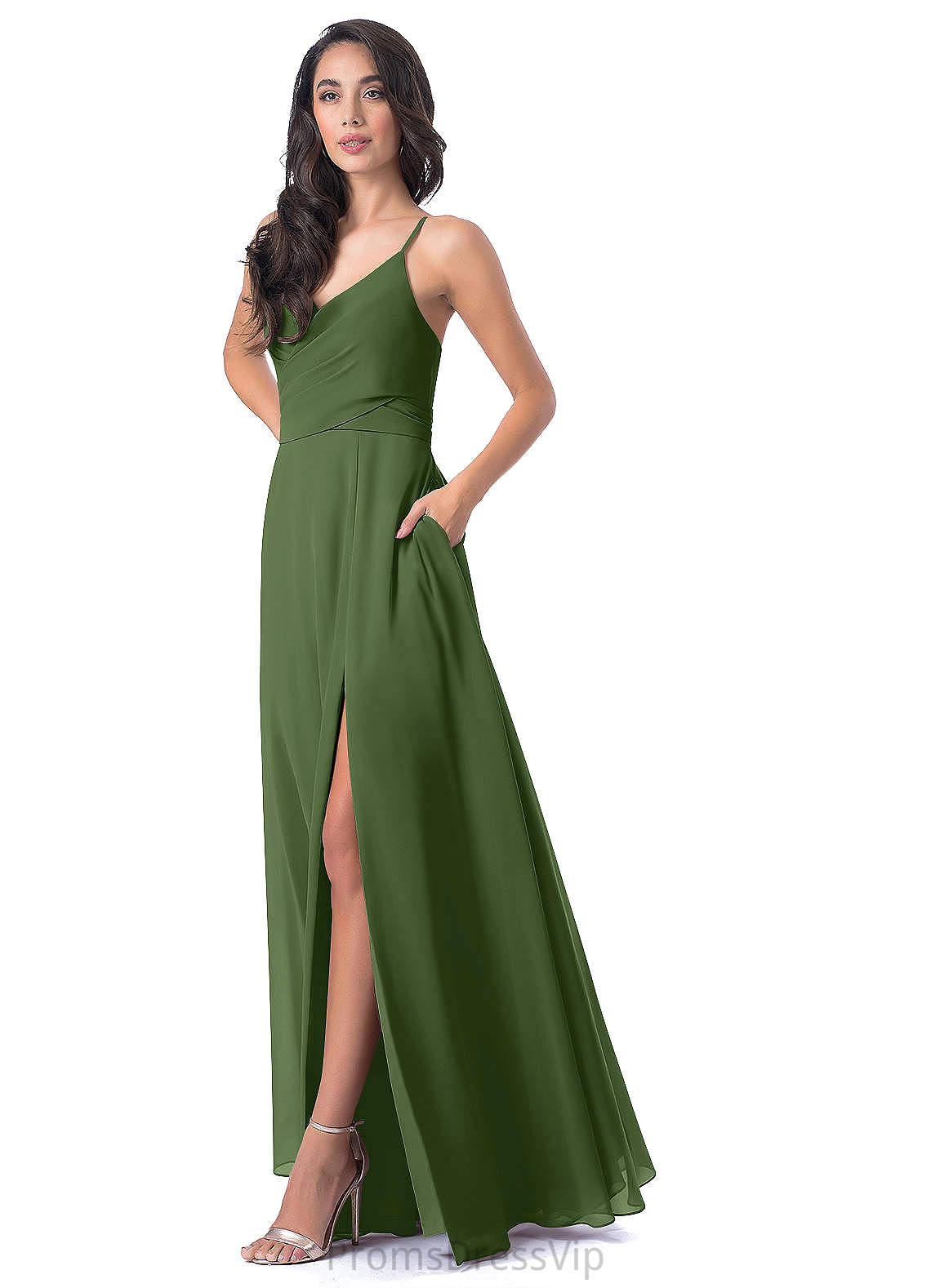 Mimi Halter Natural Waist A-Line/Princess Knee Length Sleeveless Bridesmaid Dresses