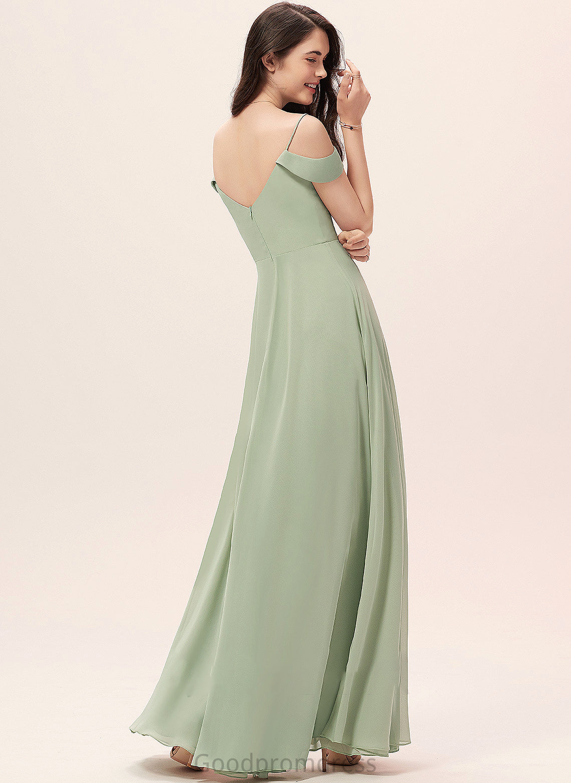 Fabric Silhouette Length SplitFront V-neck Neckline Floor-Length Embellishment A-Line Addison Sleeveless V-Neck Bridesmaid Dresses