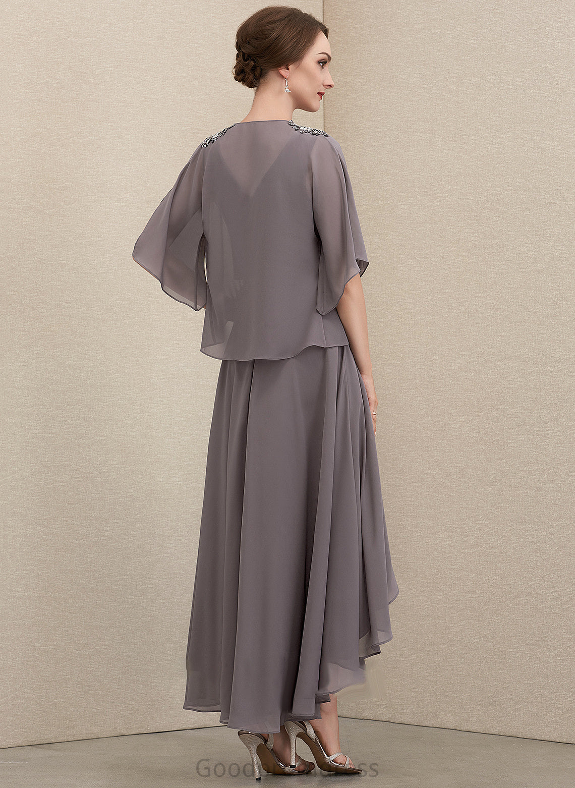 Beading Sequins Dress A-Line Anya the With Asymmetrical V-neck Bride of Mother Mother of the Bride Dresses Chiffon