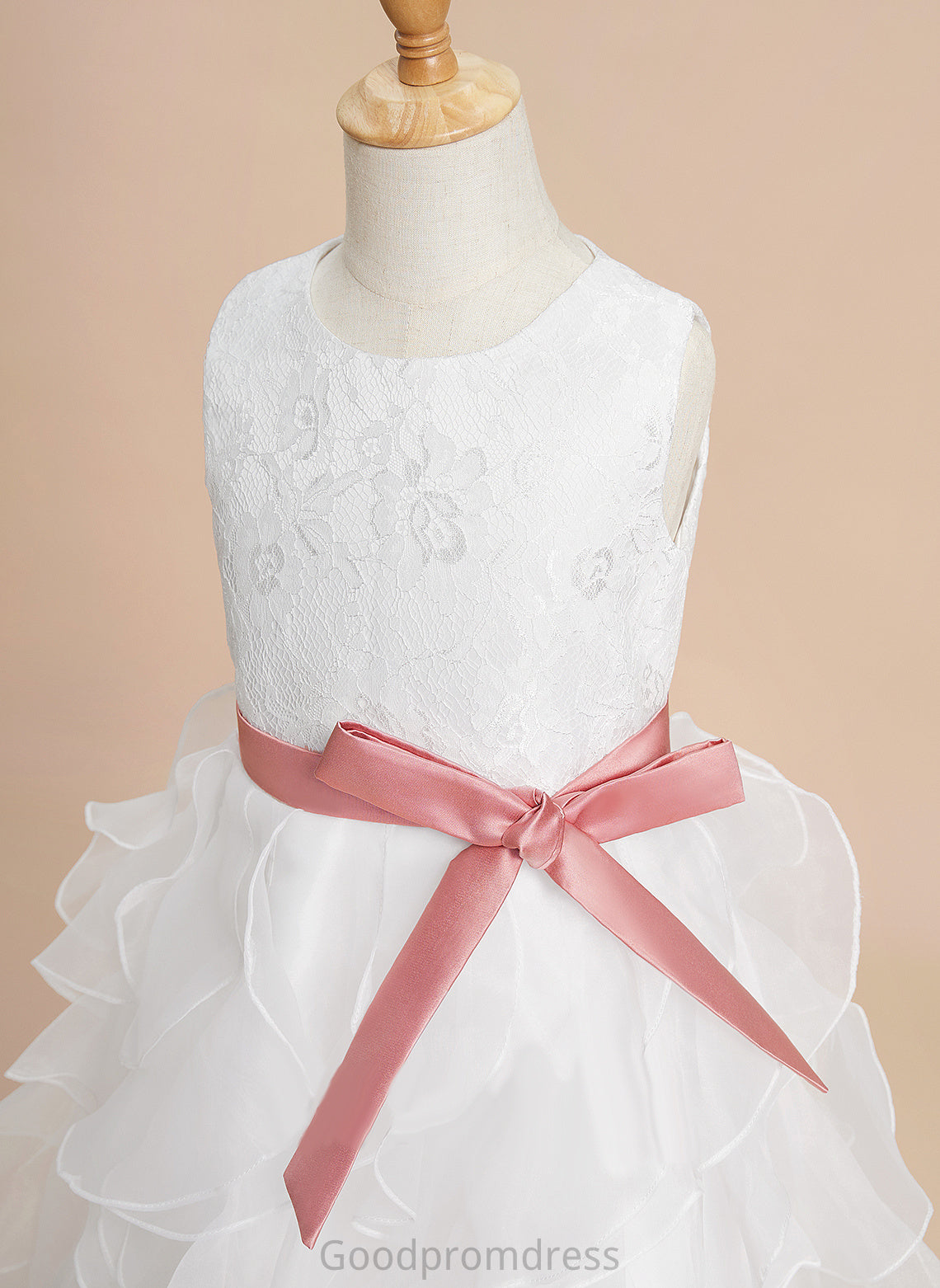 Tea-length Jazlynn Dress Neck With - Flower Scoop Girl Flower Girl Dresses Lace/Sash Sleeveless Organza Ball-Gown/Princess