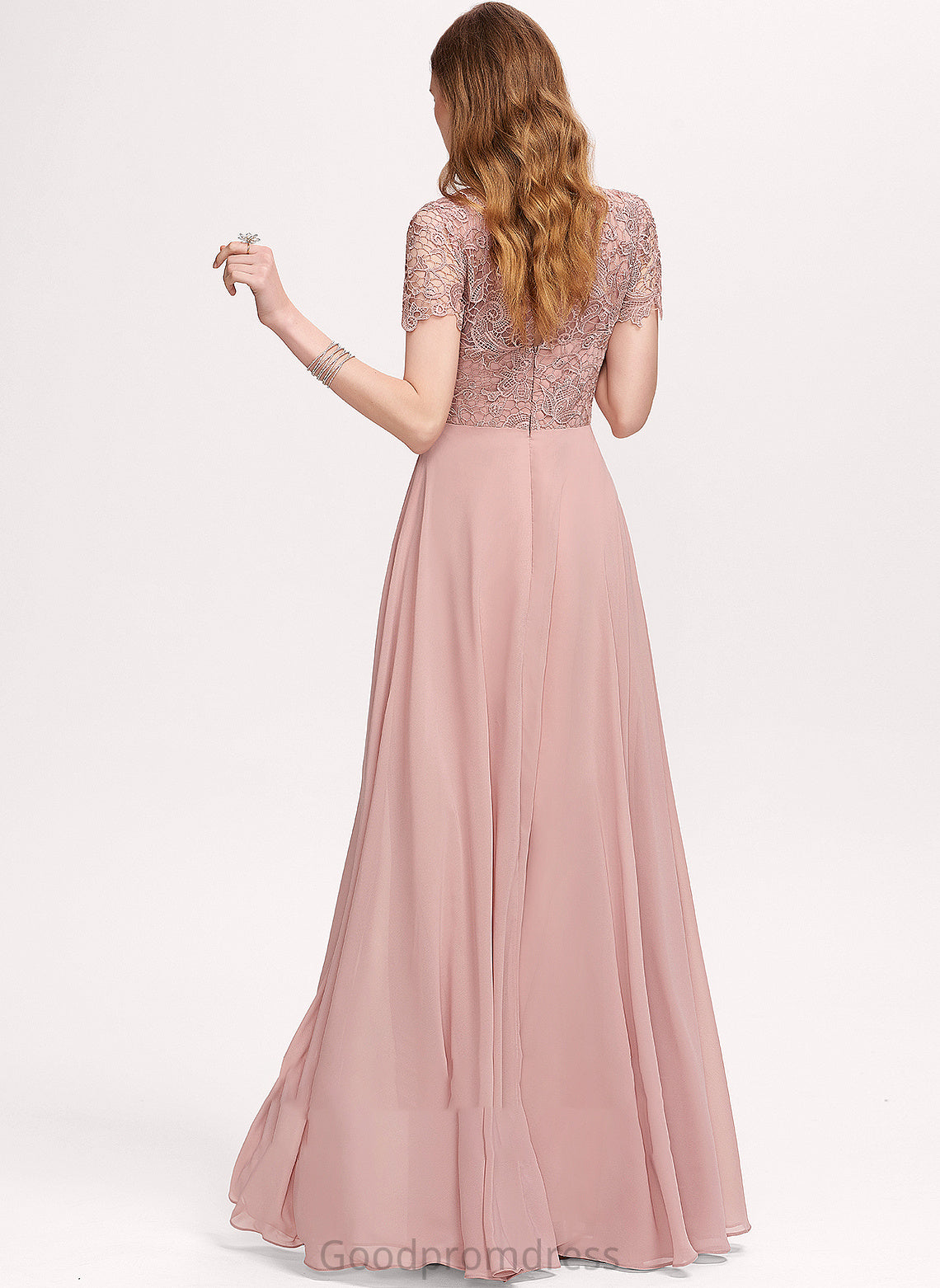 Scoop Chiffon With Prom Dresses Neck Floor-Length Hailey A-Line Sequins