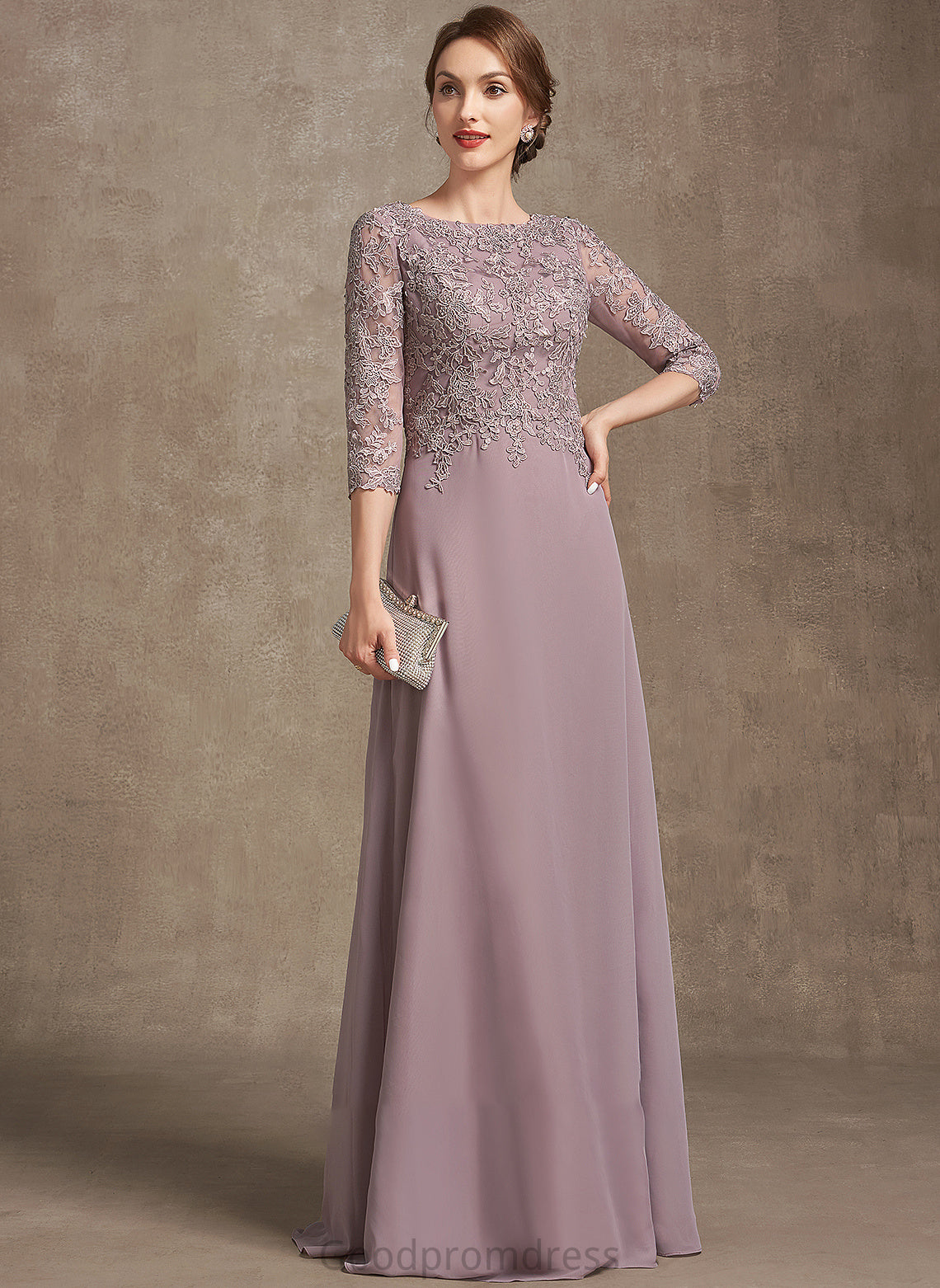 the A-Line Lace Rosemary of Dress Mother Mother of the Bride Dresses Scoop Chiffon Neck Bride Floor-Length