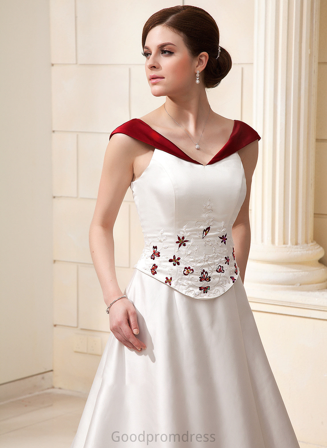 Train Cecelia Flower(s) Satin Chapel Wedding Dresses Ball-Gown/Princess With Dress Wedding Beading