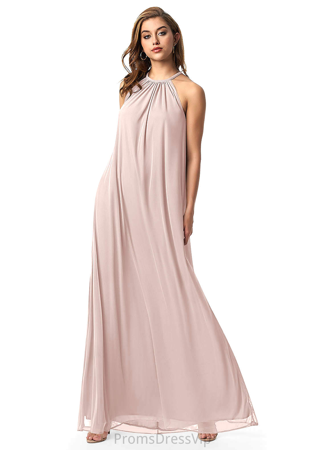 Livia A-Line/Princess Sleeveless Floor Length Natural Waist Spaghetti Staps Bridesmaid Dresses