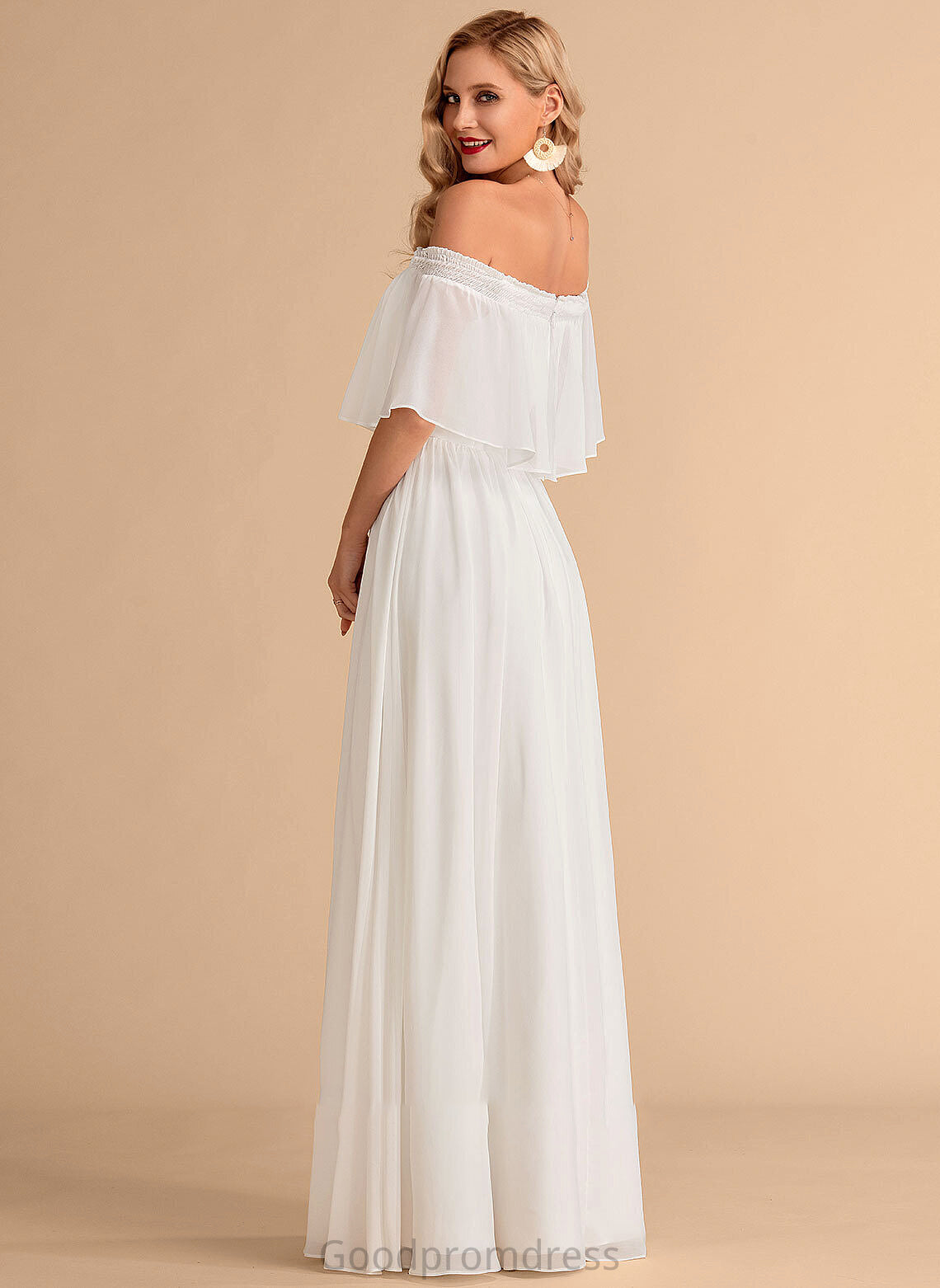 Dress Split Chiffon Front Wedding Dresses A-Line Wedding Haven Floor-Length With