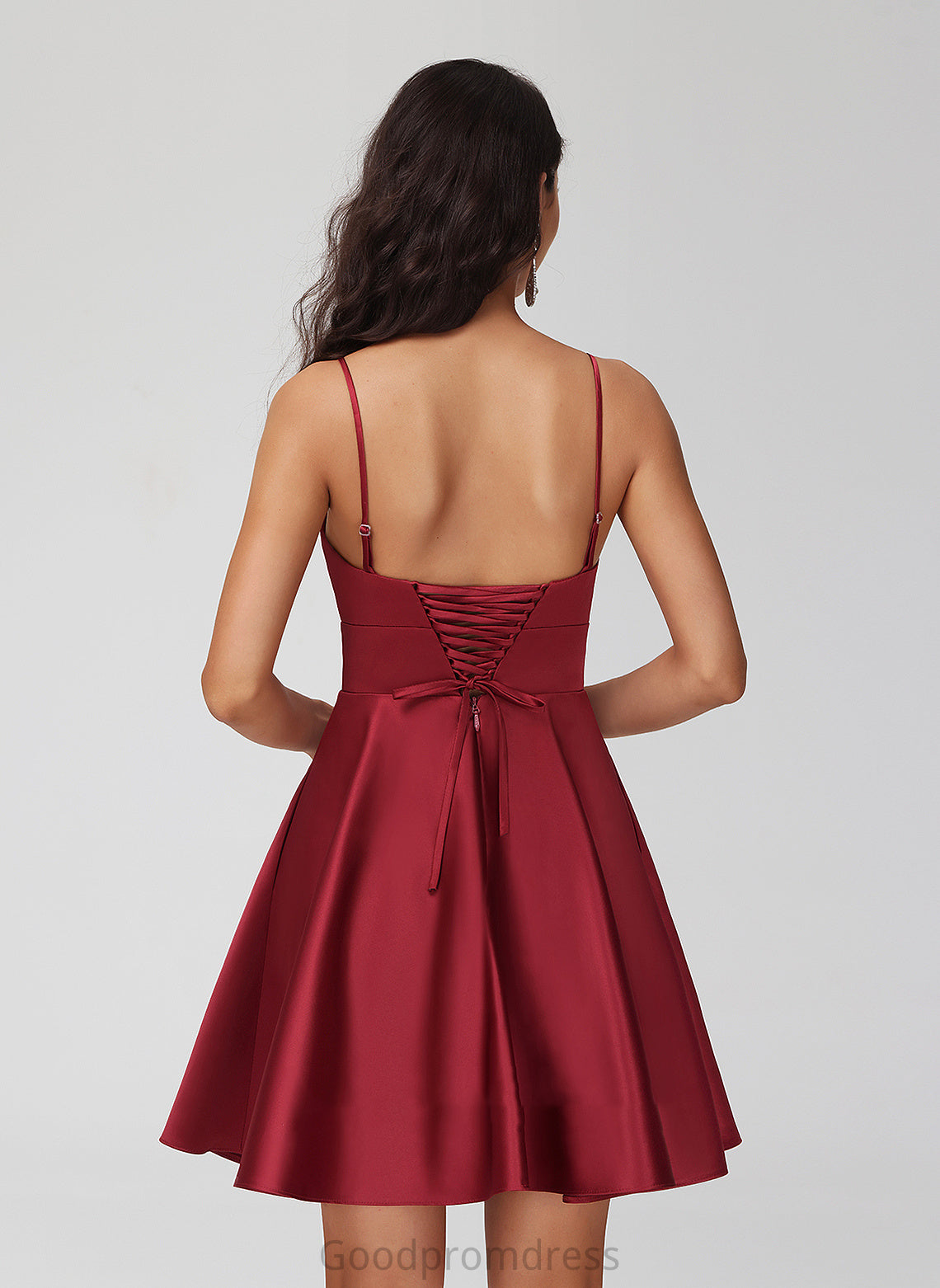 V-neck Satin Jaylin Pleated With Homecoming Dresses Short/Mini Homecoming Dress A-Line