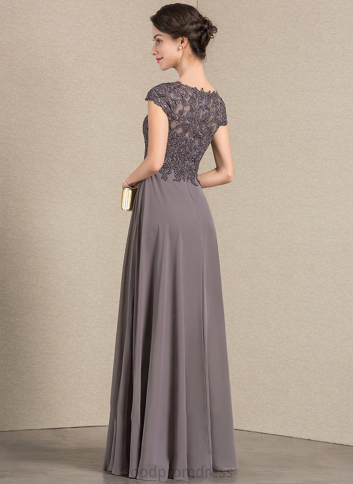 Nydia Mother of the Bride Dresses the Neck Lace With Beading Dress Floor-Length Scoop A-Line Bride of Mother Chiffon