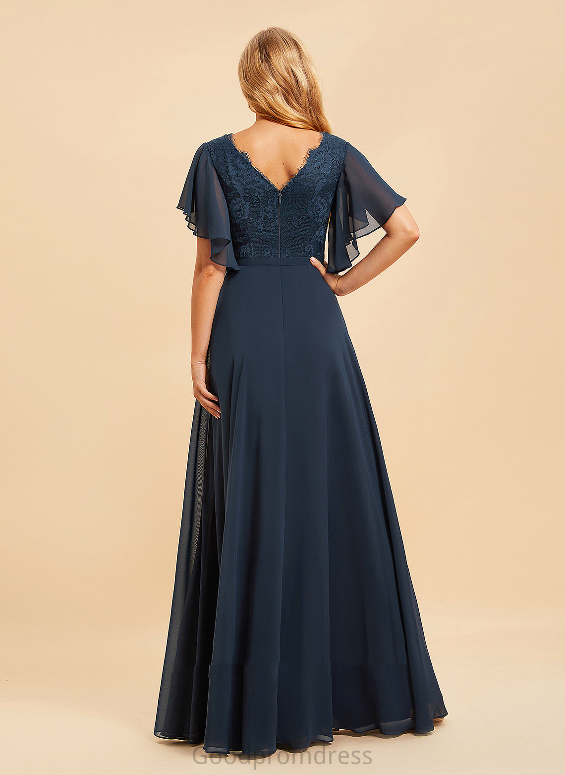 Neckline Fabric Silhouette V-neck Lace Embellishment A-Line Length Floor-Length SplitFront Kaydence Floor Length Bridesmaid Dresses