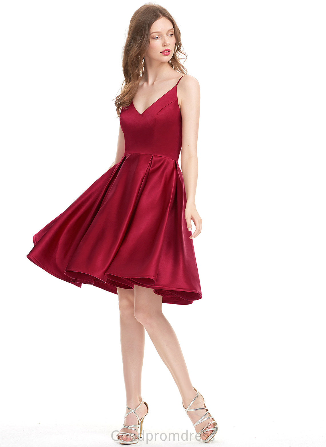 Formal Dresses Dresses Satin A-line V-Neck Tatum