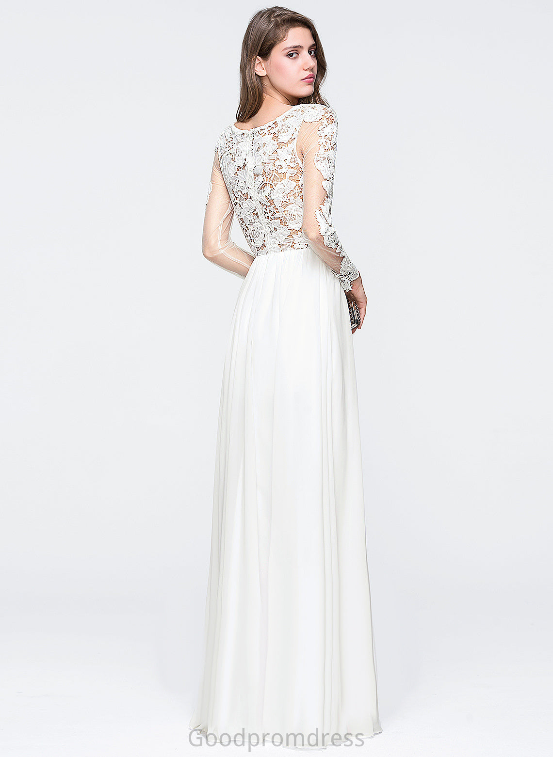 Sweetheart Prom Dresses Mary A-Line Lace Floor-Length Chiffon