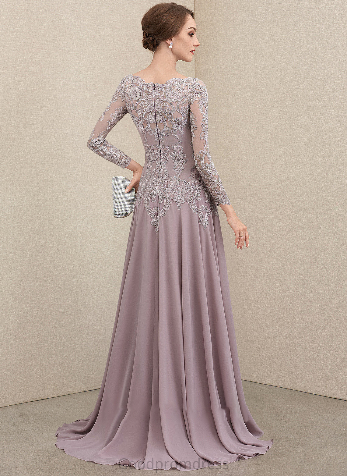 With Train Neck Sequins Dress Chiffon Bride the Athena Lace A-Line Mother of the Bride Dresses Sweep of Scoop Mother