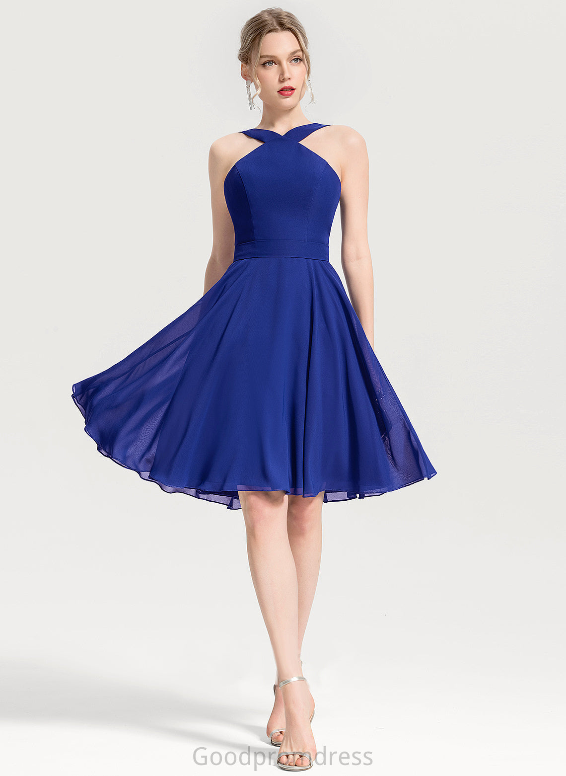 Liz Chiffon Formal Dresses V-Neck A-line Dresses