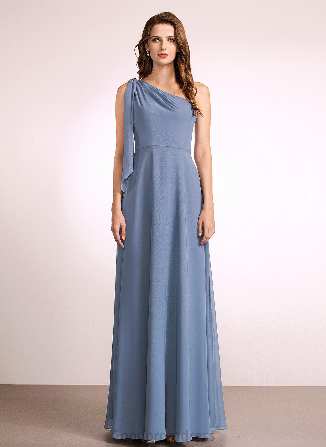 Length Silhouette Embellishment Neckline Bow(s) Floor-Length A-Line Fabric One-Shoulder Melissa Floor Length Spaghetti Staps Bridesmaid Dresses