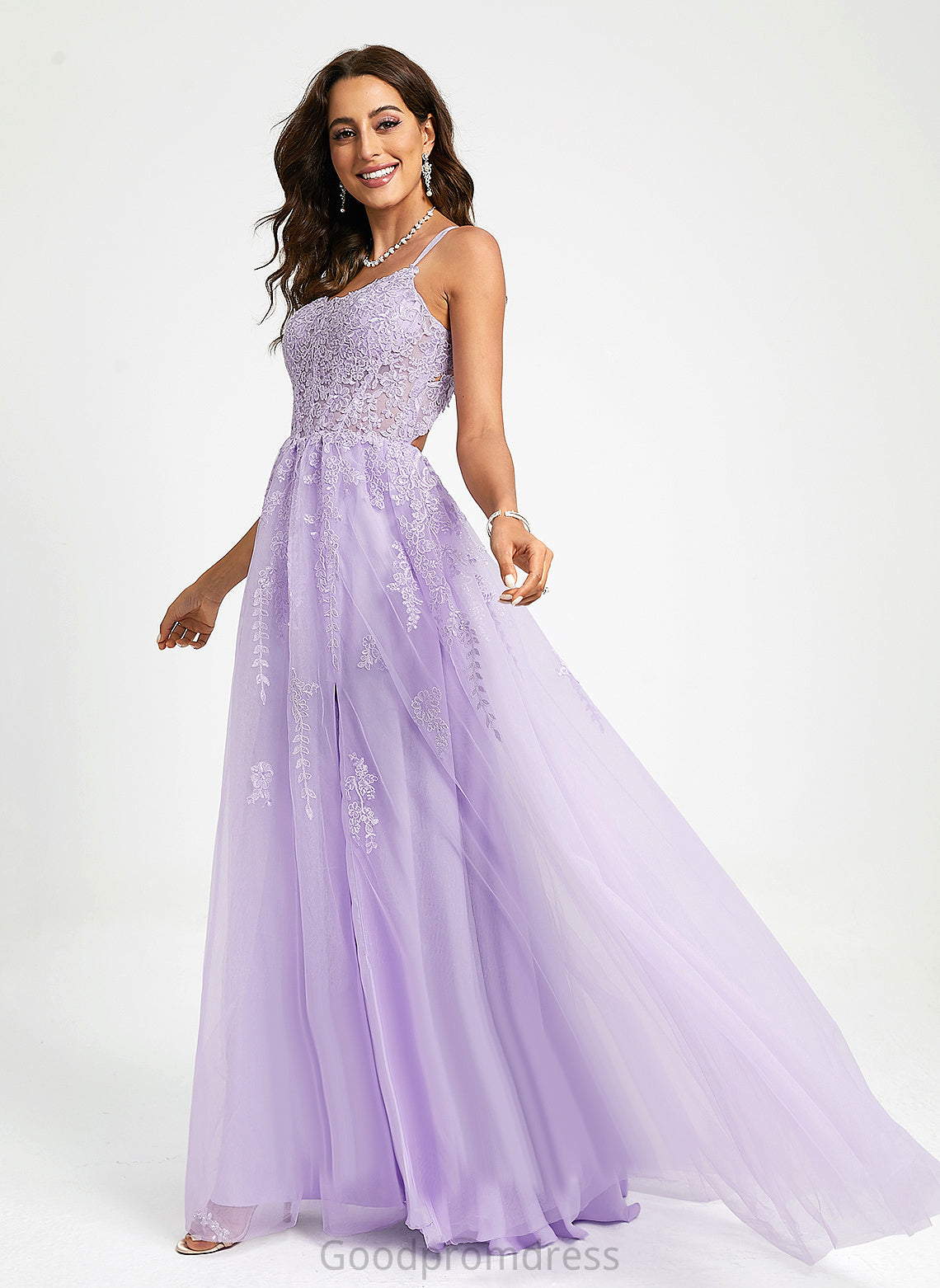 Sequins Ball-Gown/Princess Cali With Prom Dresses Sweep Train Scoop Tulle Lace