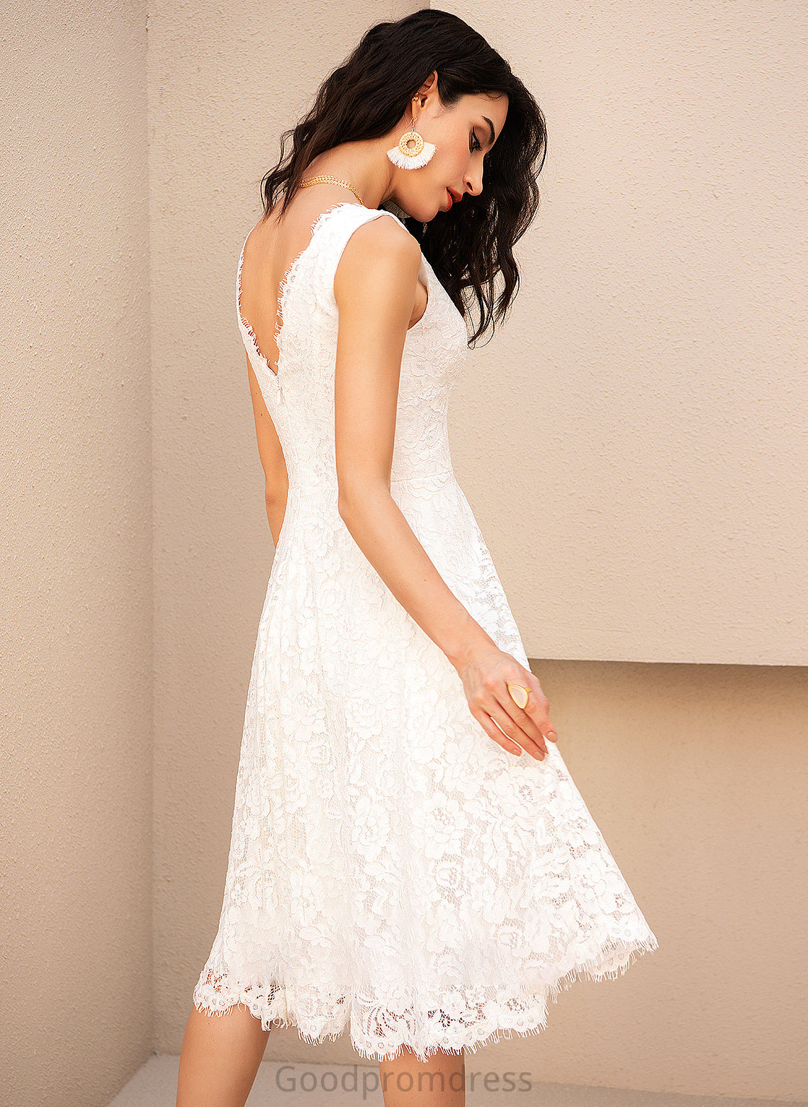 Wedding Dress Knee-Length Wedding Dresses Janice A-Line V-neck