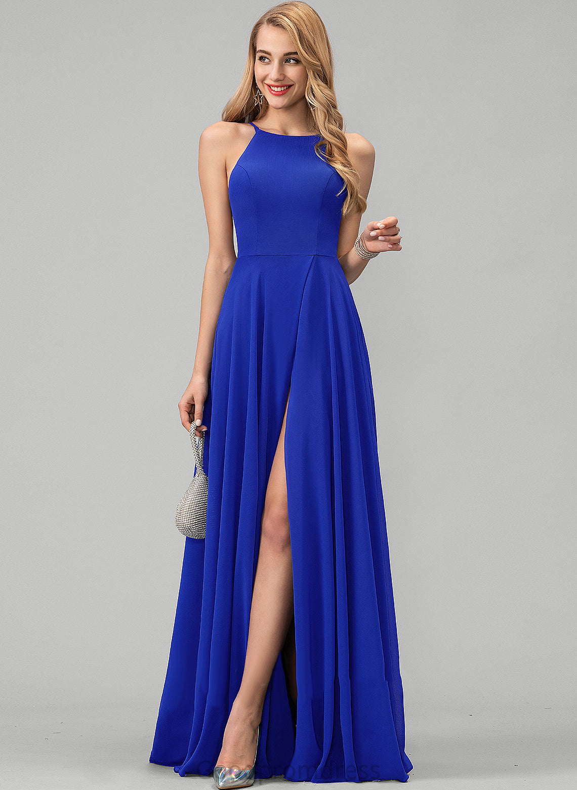 Neck Chiffon A-line Formal Dresses Brisa Round Dresses