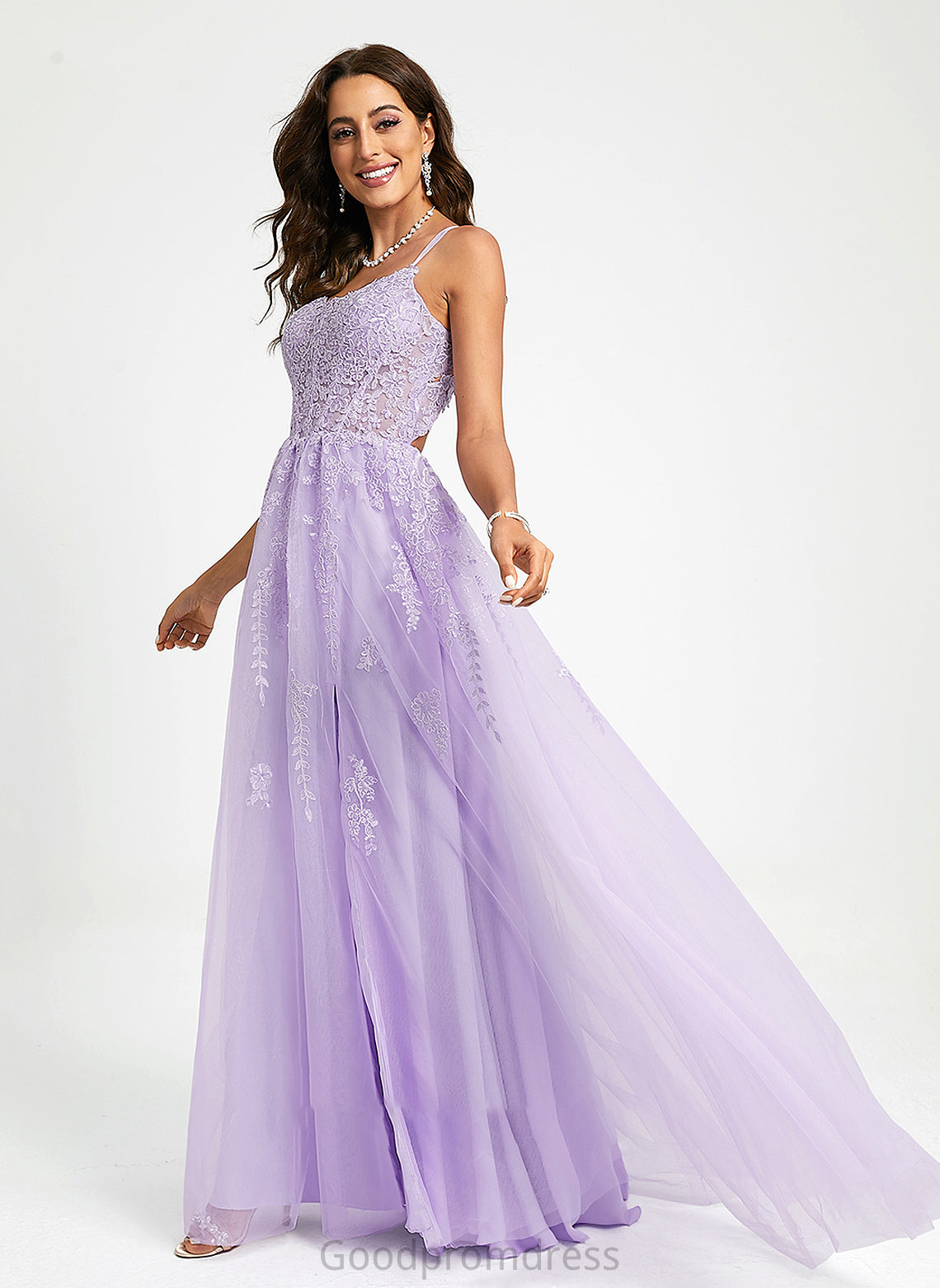 Neck Train Lace Sequins Sweep Tulle Scoop With Ball-Gown/Princess Prom Dresses Karissa