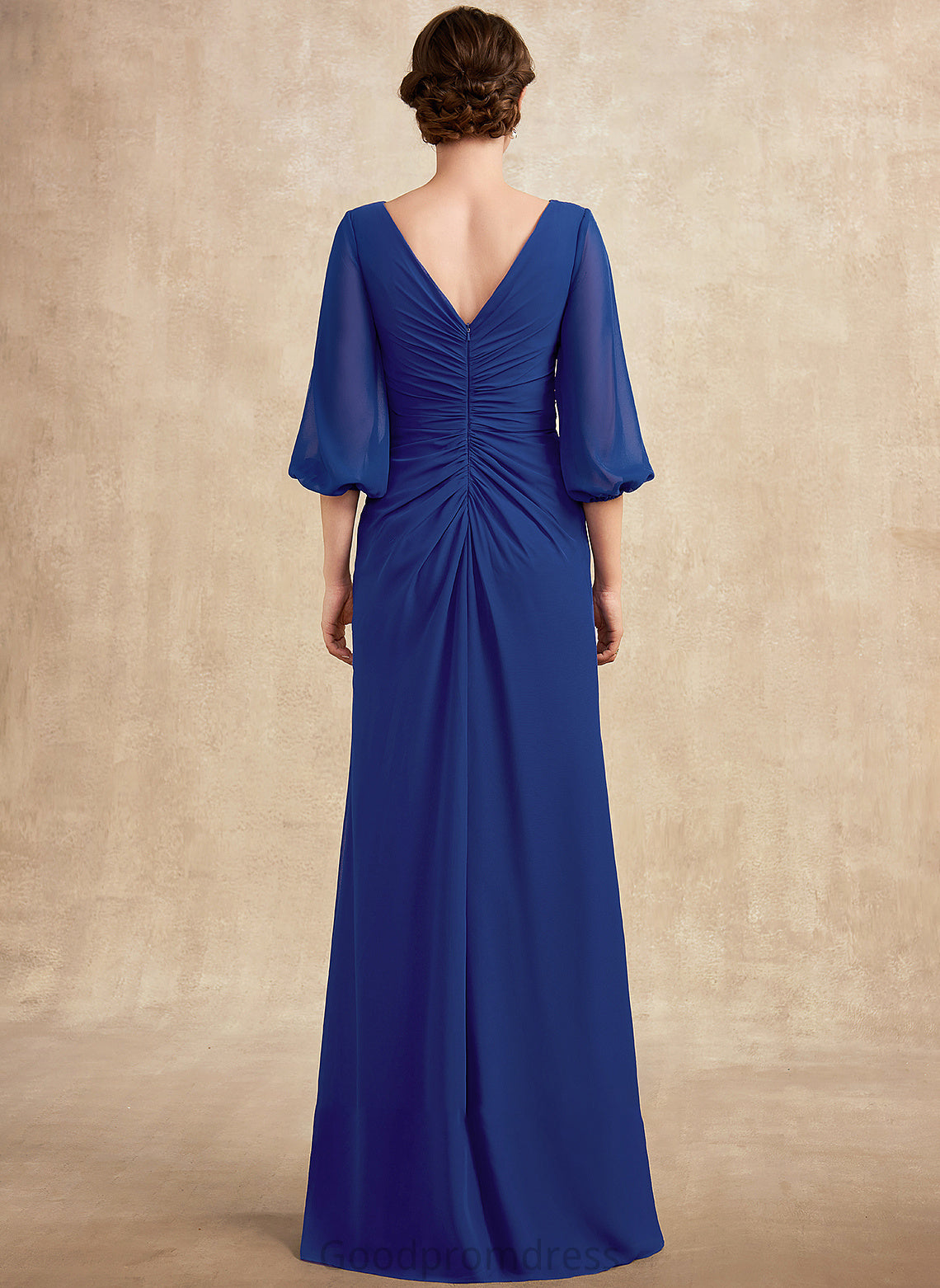 Bride Ruffle Mother the Floor-Length With Chiffon Dress A-Line Neck Scoop Mother of the Bride Dresses Beading of Annie