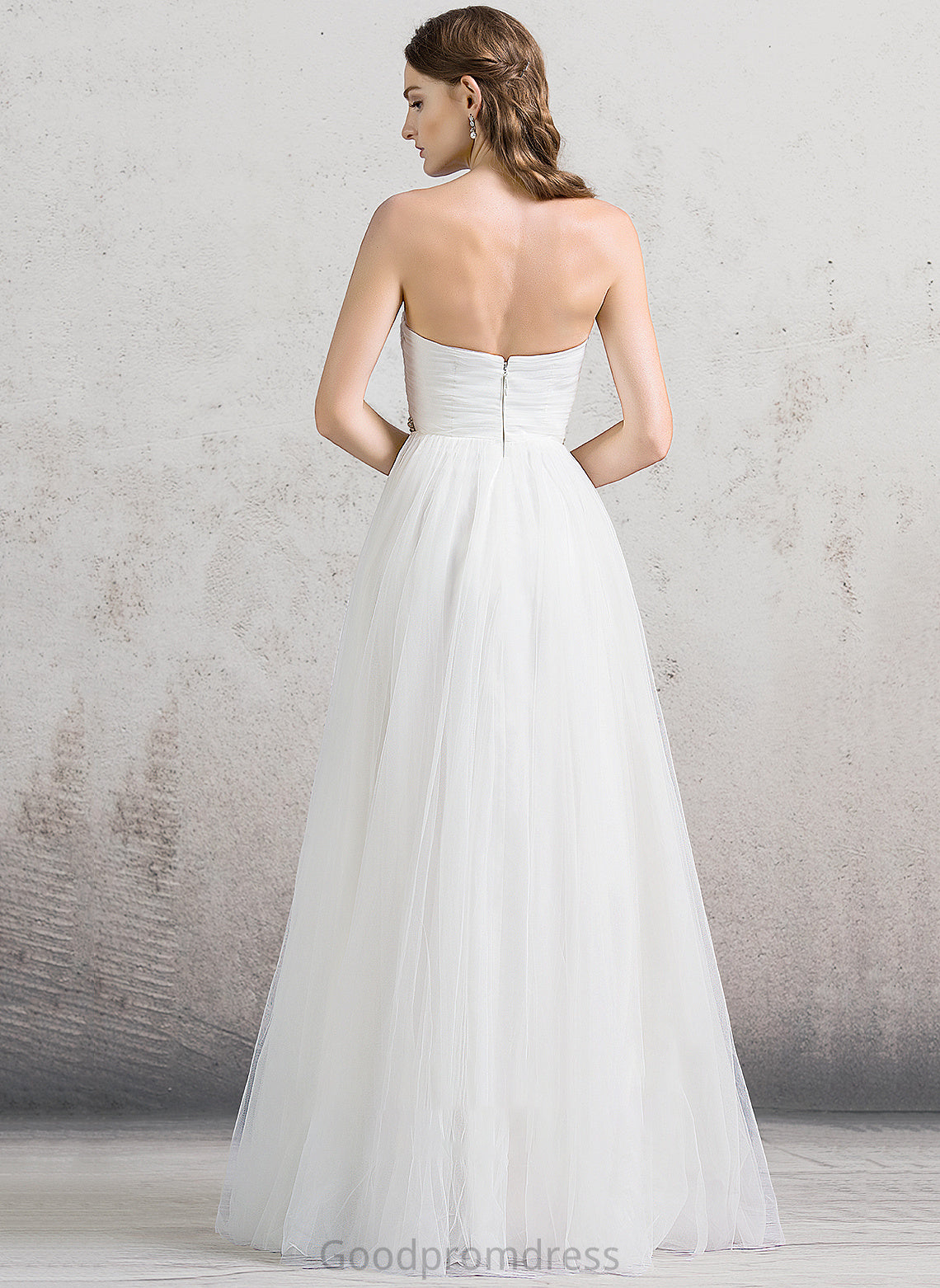 Sweetheart Rowan With Wedding Dresses Tulle A-Line Wedding Beading Dress Ruffle Floor-Length