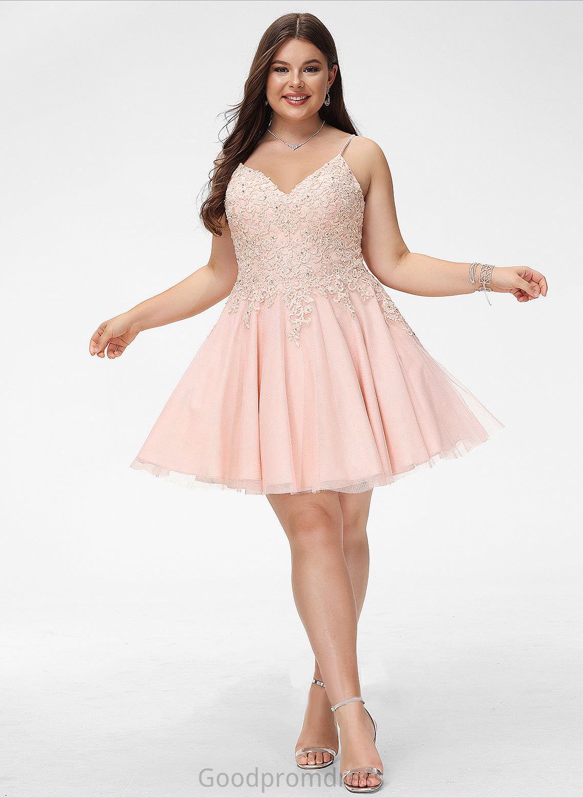 Ashanti Tulle Dress Homecoming Dresses Lace Homecoming A-Line Beading V-neck Short/Mini With