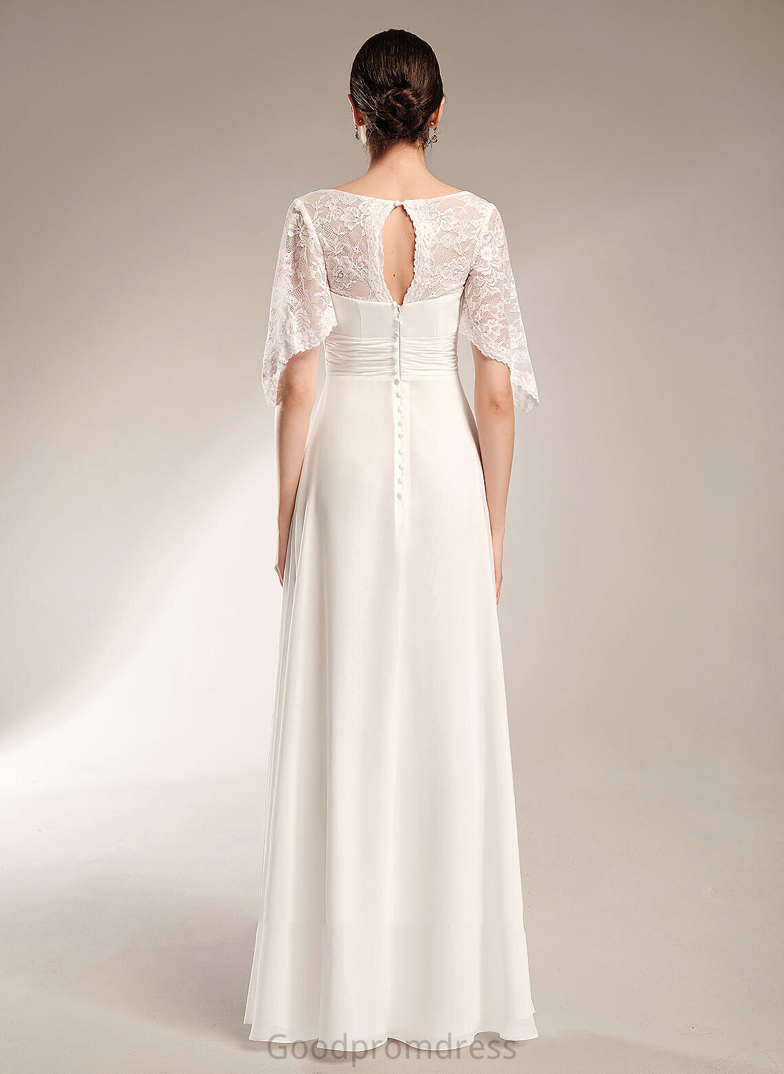 Lace Dress Floor-Length Chanel Wedding Dresses Wedding V-neck Sheath/Column With