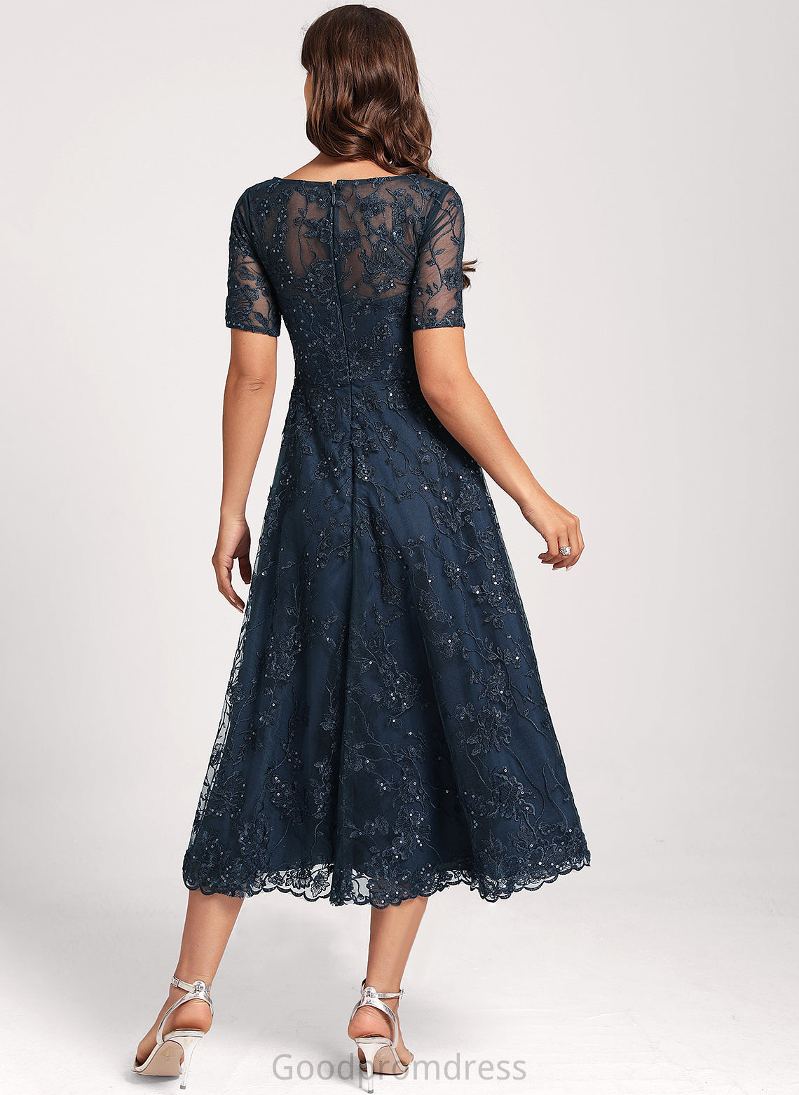 Scoop Cocktail Lace Neck Club Dresses A-Line With Dress Tulle Alison Sequins Asymmetrical