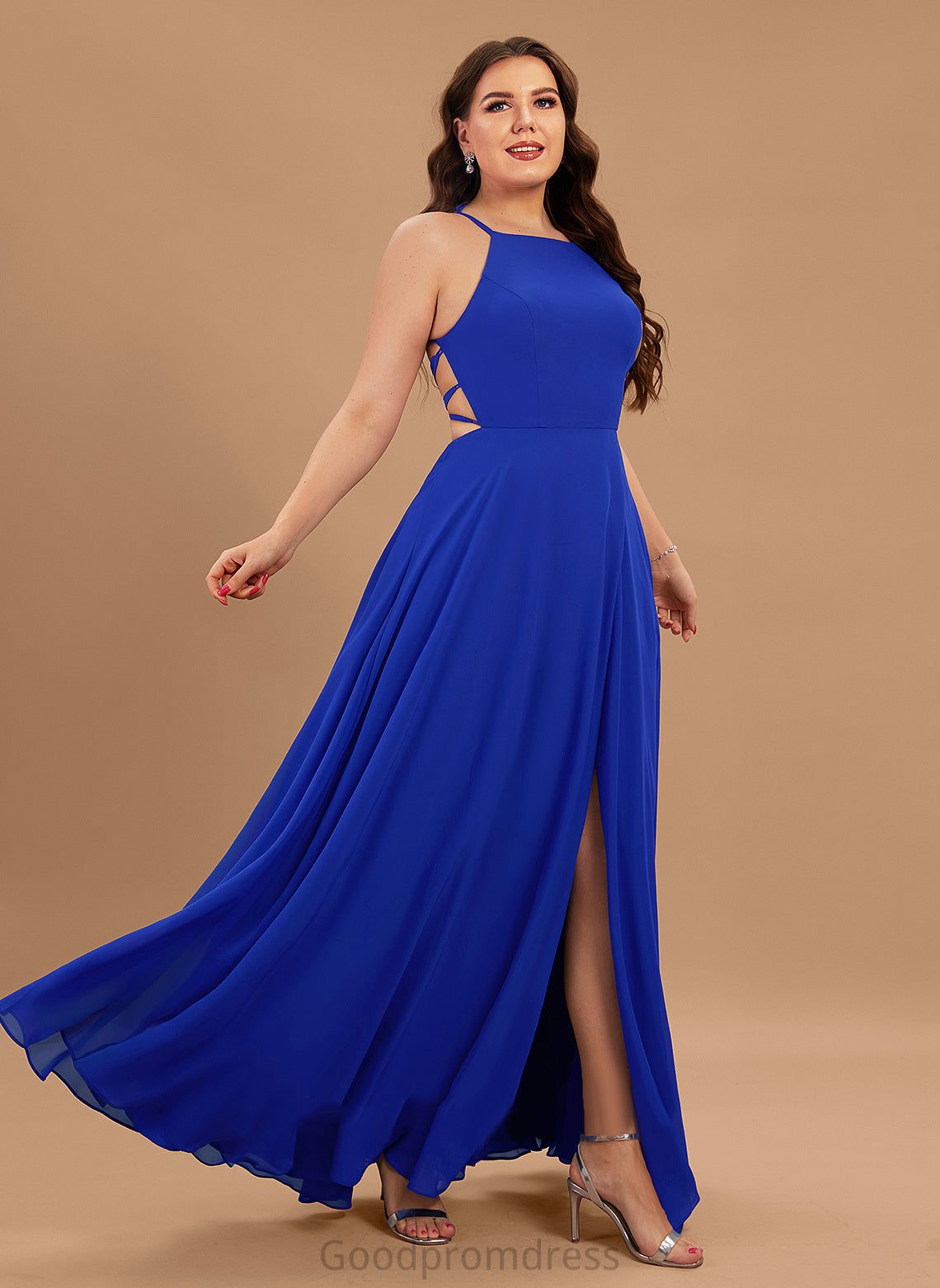 Neck Chiffon A-line Formal Dresses Brisa Round Dresses