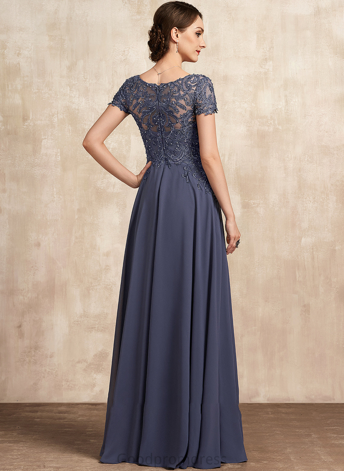 of V-neck Chiffon Sequins Dress Floor-Length the Bride A-Line Amani Lace With Mother of the Bride Dresses Beading Mother