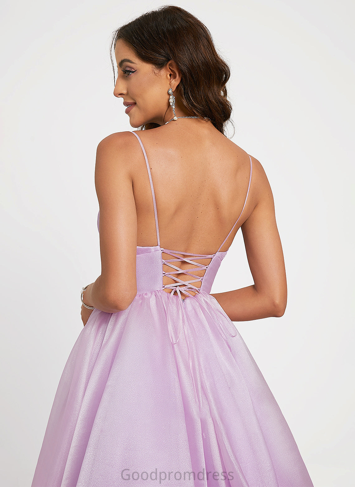 Prom Dresses Ball-Gown/Princess Sadie V-neck Organza Sweep Train