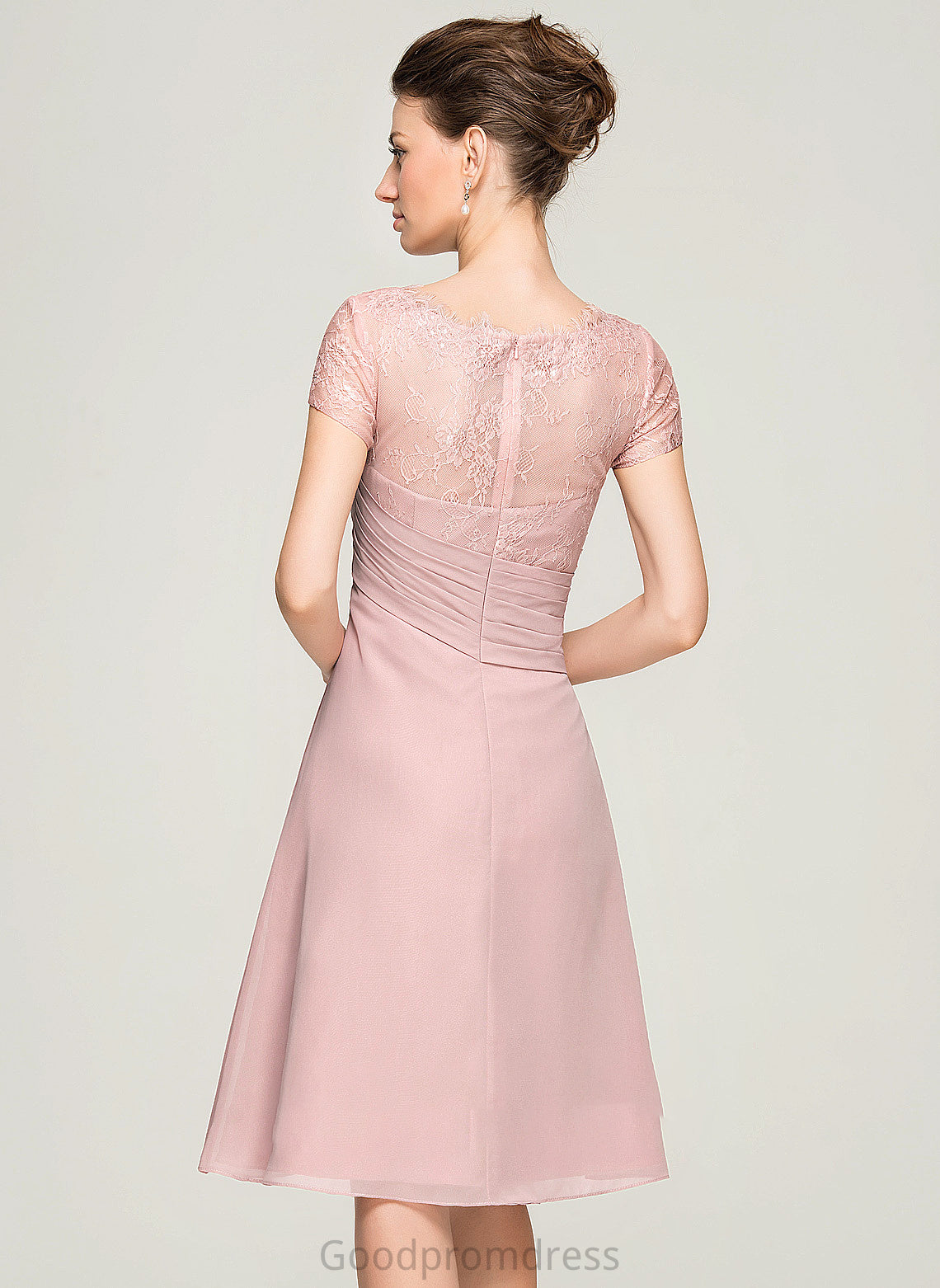 Beading Scoop Cascading Neck With of Knee-Length Chiffon Mother of the Bride Dresses Mother the A-Line Bride Zoe Flower(s) Dress Sequins Lace Ruffles