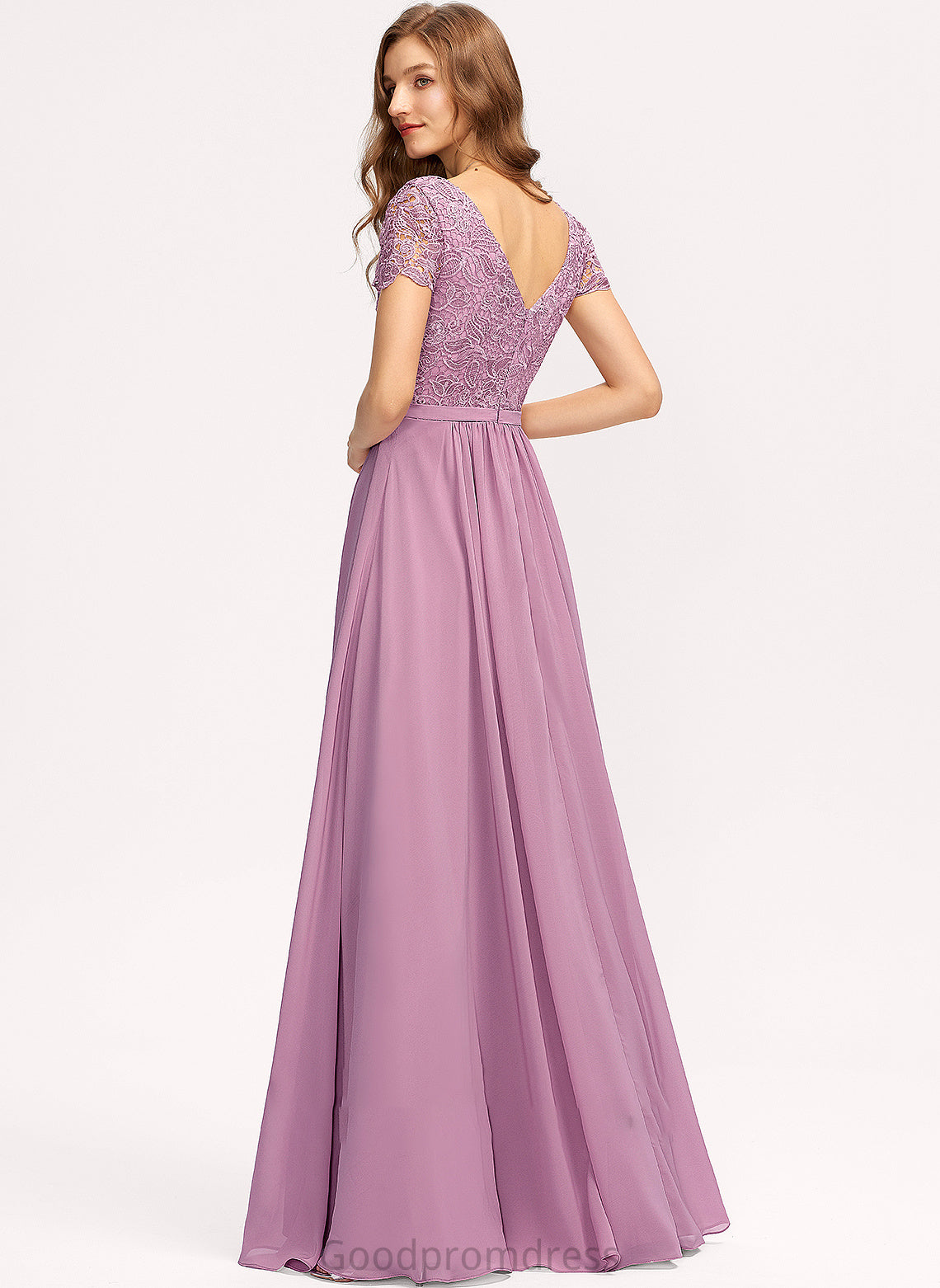 Silhouette Embellishment SplitFront Floor-Length V-neck A-Line Fabric Length Neckline Luz Sleeveless Floor Length Bridesmaid Dresses