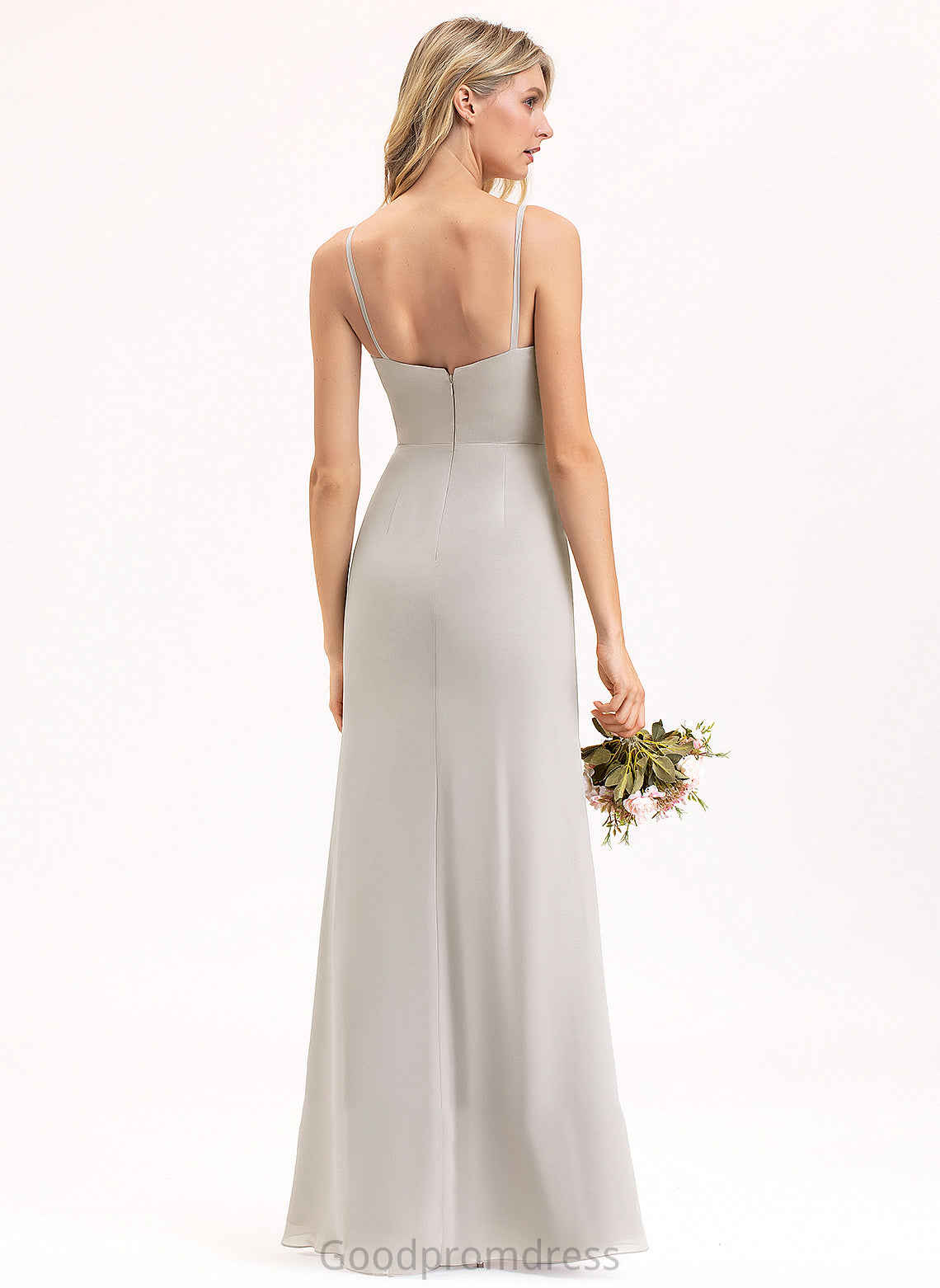 Silhouette Floor-Length Straps Length Neckline Sheath/Column SquareNeckline Fabric Lia Empire Waist High Low Sleeveless Bridesmaid Dresses