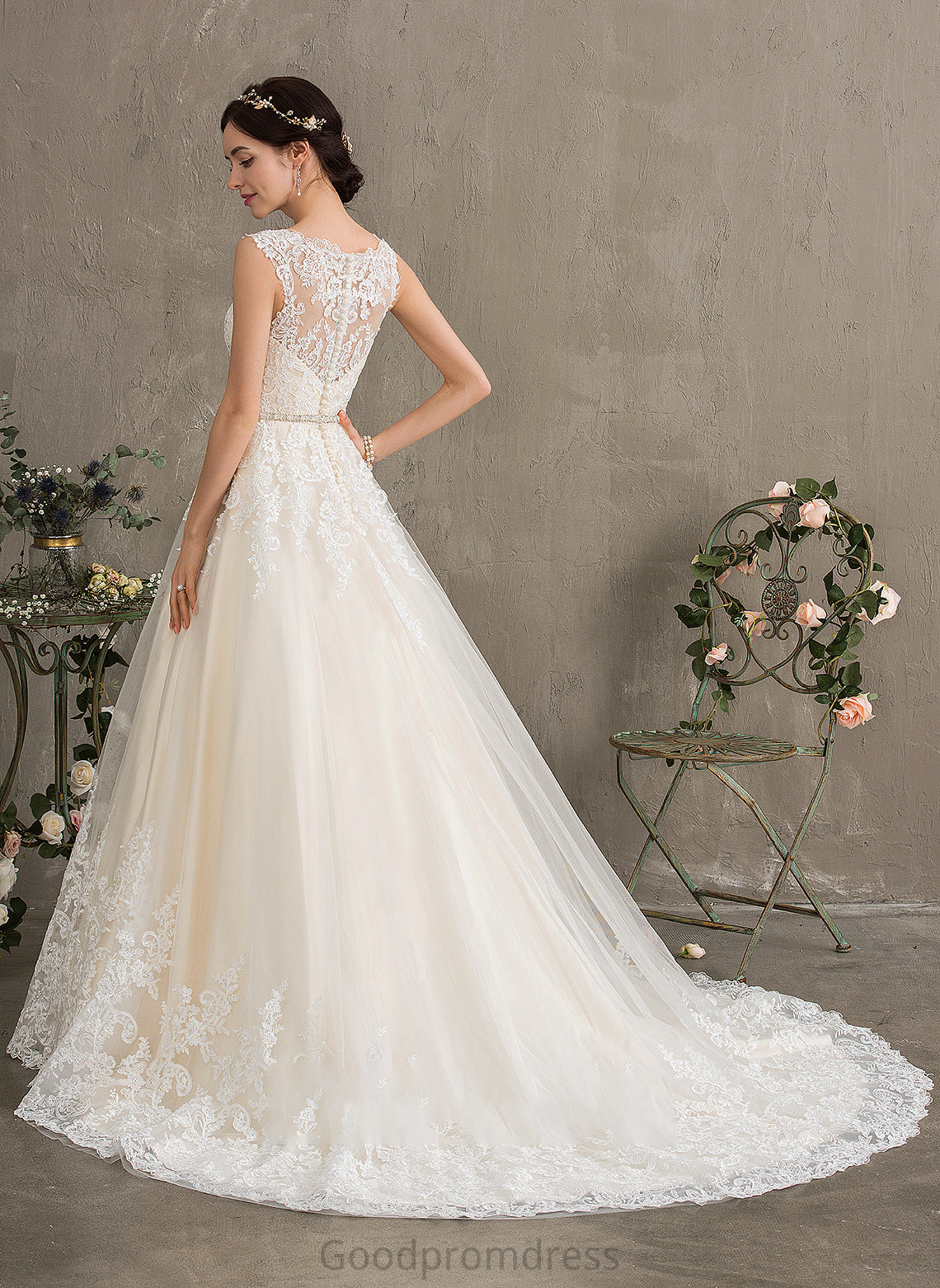 Sweetheart Ball-Gown/Princess Train Tulle Wedding Dresses Dress Wedding With Court Jill Beading Sequins