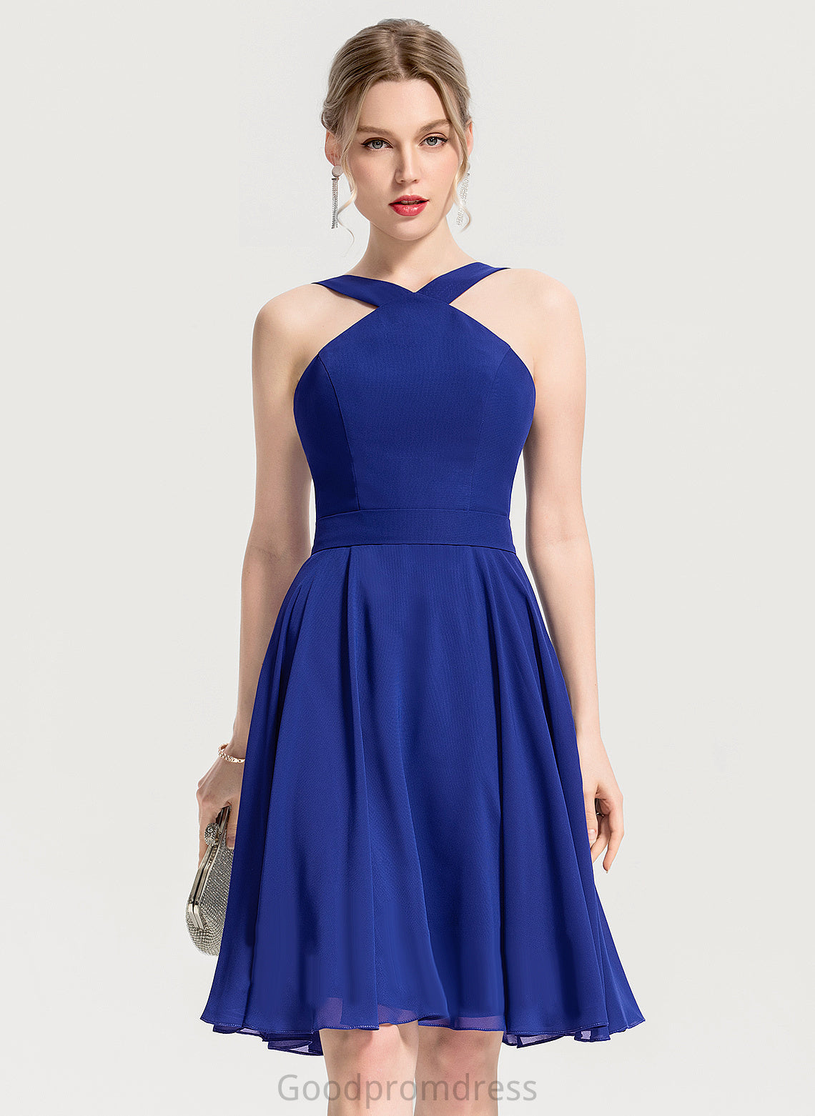 Liz Chiffon Formal Dresses V-Neck A-line Dresses